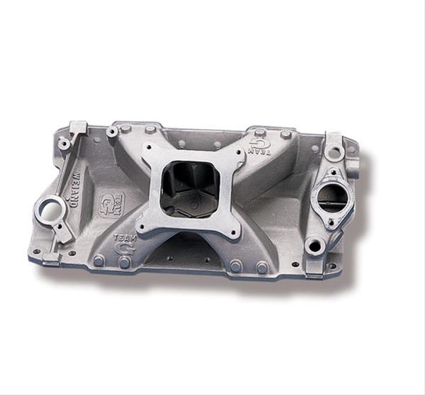 Weiand Team G Intake Manifolds 7530WND Manifold, G, Single Plane, Aluminum, Natural, Square Bore, Chevy, Small Block, Each thumbnail 3