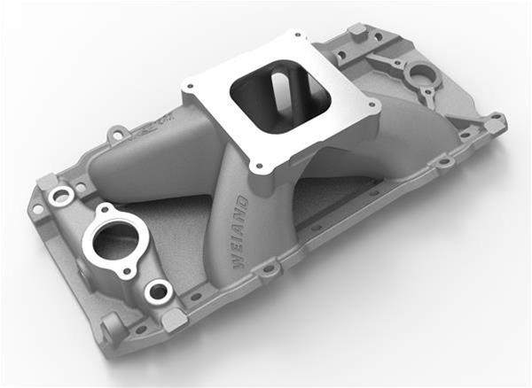 Weiand Track Warrior Intake Manifolds 7620 Manifold, Warrior, Single Plane, Aluminum, Natural, Square Bore, Chevy, Big Block, Oval Port thumbnail 7