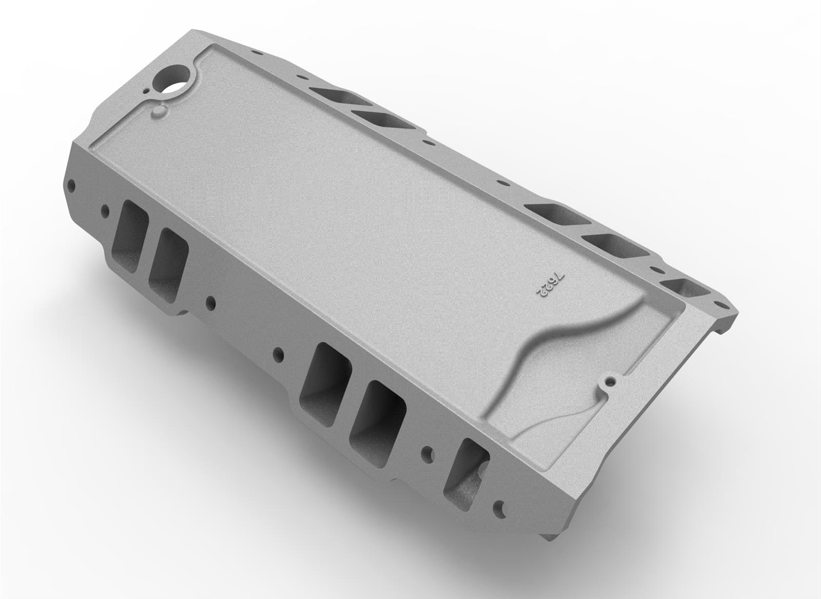 Weiand Track Warrior Intake Manifolds 7622 Manifold, Warrior, Single Plane, Aluminum, Natural, Square Bore, Chevy, Big Block, Each thumbnail 3