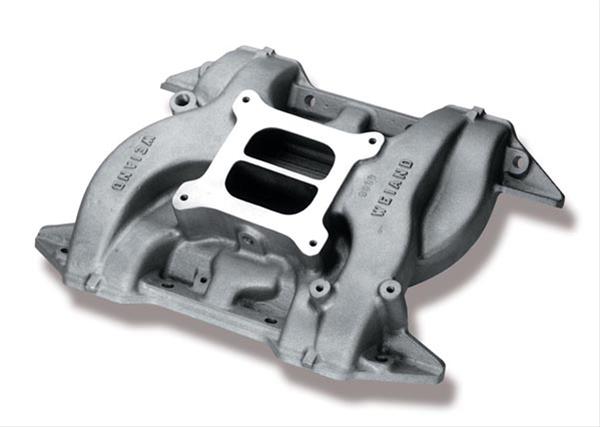 Weiand Action Plus Intake Manifolds 8008WND Manifold, Action+Plus, Dual Plane, Aluminum, Natural, Square Bore, Dodge, Big Block, B, Each thumbnail 3