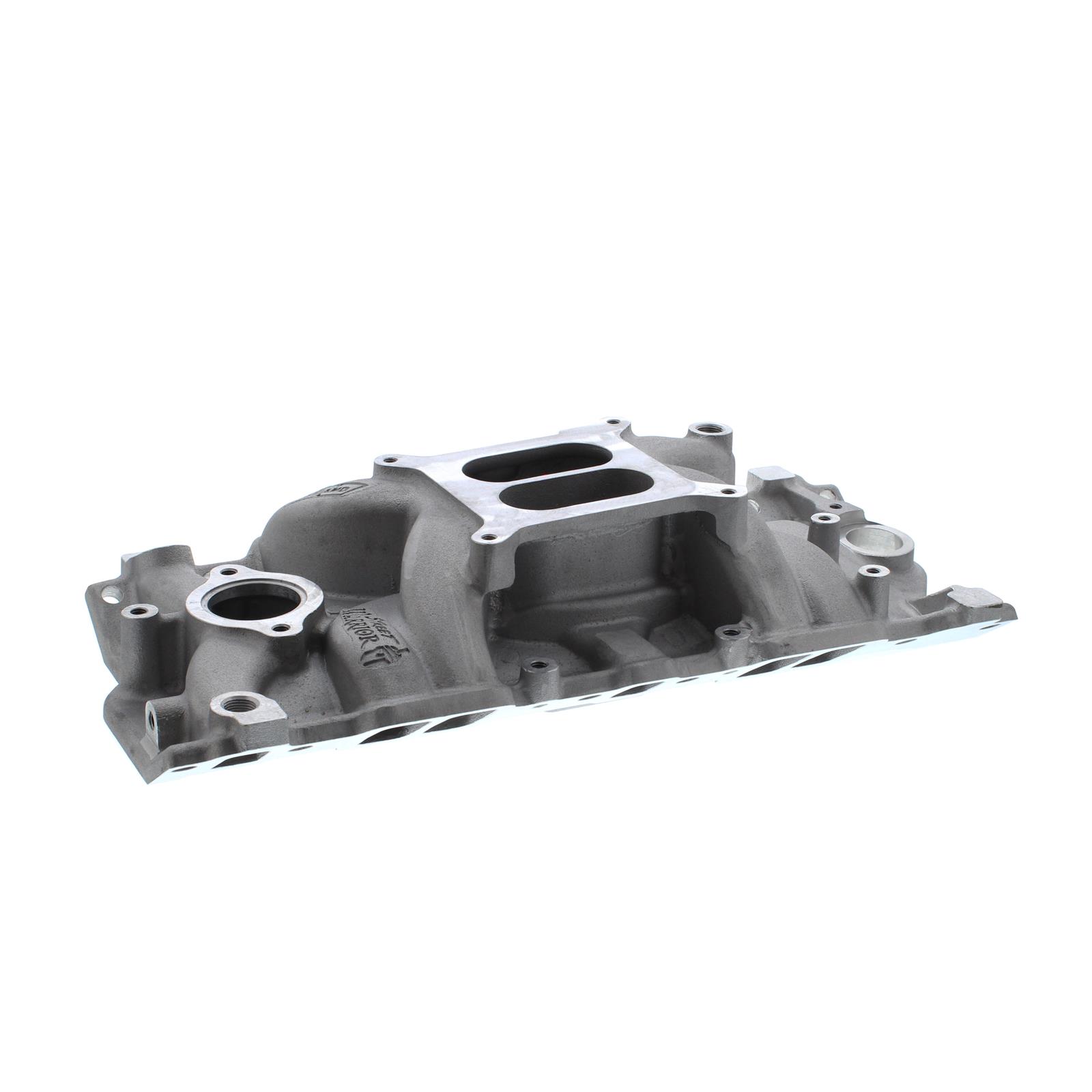 Weiand Street Warrior Intake Manifolds 8120WND Manifold, Warrior, Dual Plane, Aluminum, Natural, Square Bore, Chevy, Small Block, Each thumbnail 2