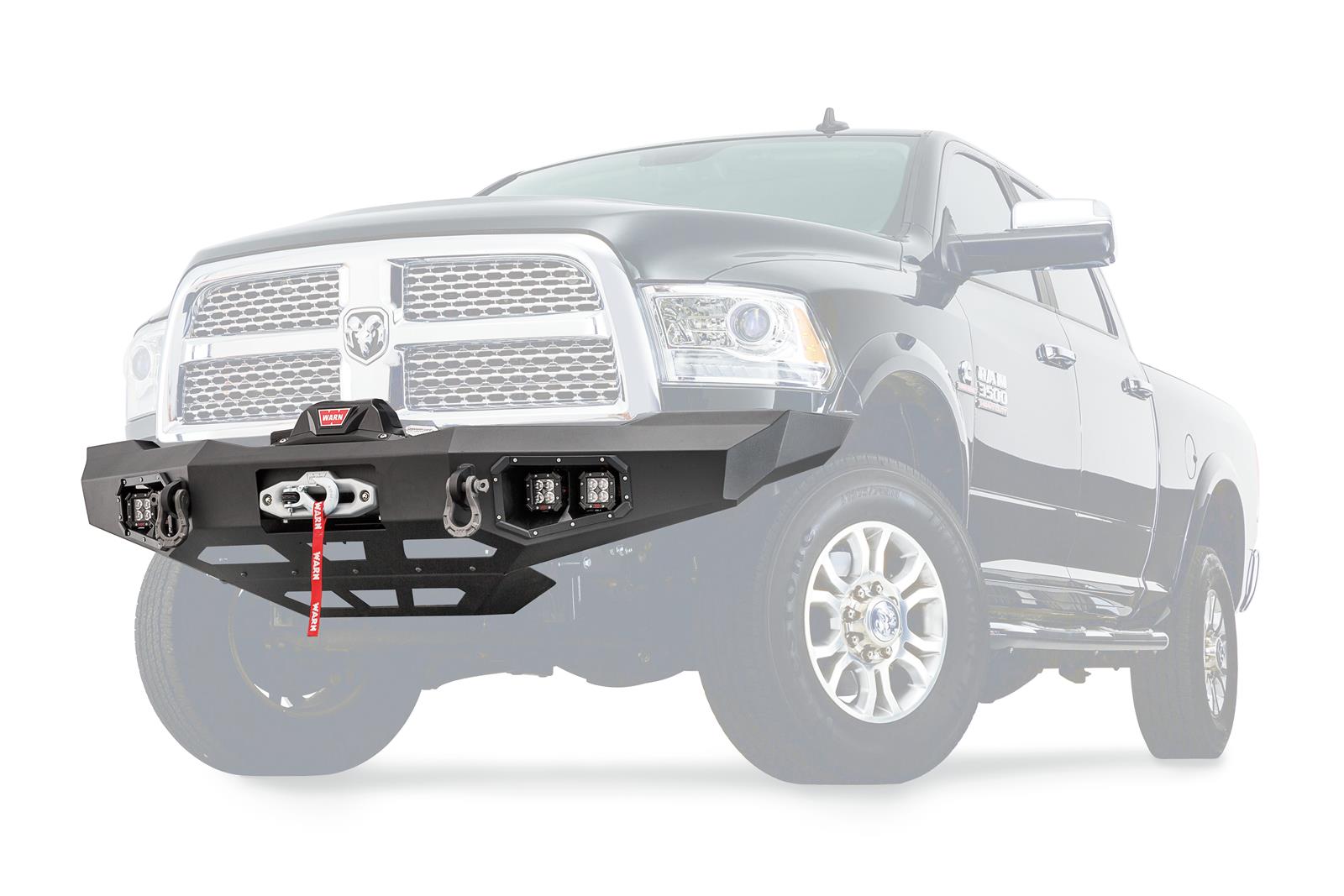 Warn Ascent Bumpers 100923 Bumper, Ascent, Rear, Fabricated, Steel, Black Textured, RAM, Each thumbnail 2