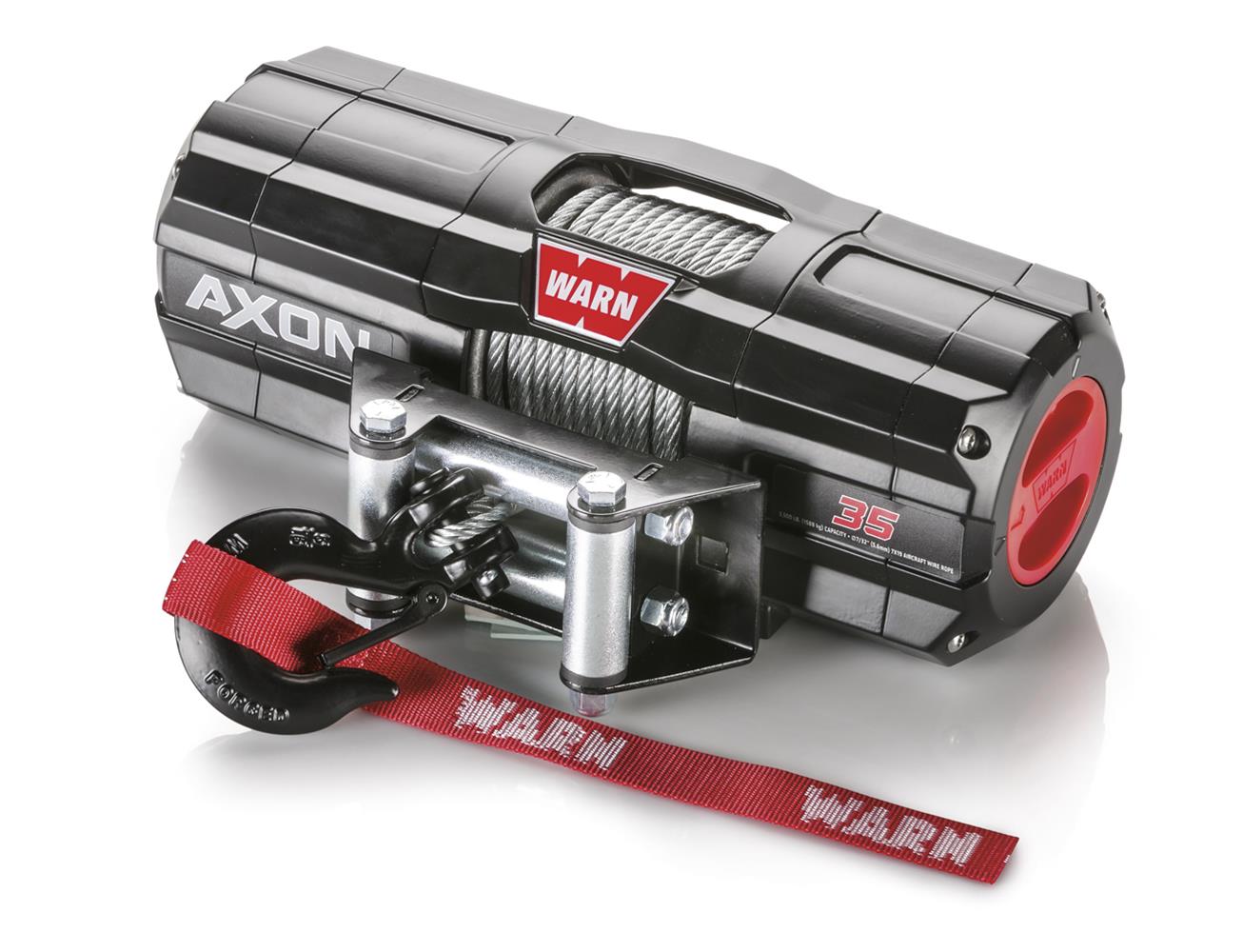 3,500 lbs. Warn Axon 35 Winch 101135 Winch, 35, Electric, 12 V, lbs., Roller Fairlead, 50 ft. Length Steel Cable, Handlebar Switch Remote, Each thumbnail 6