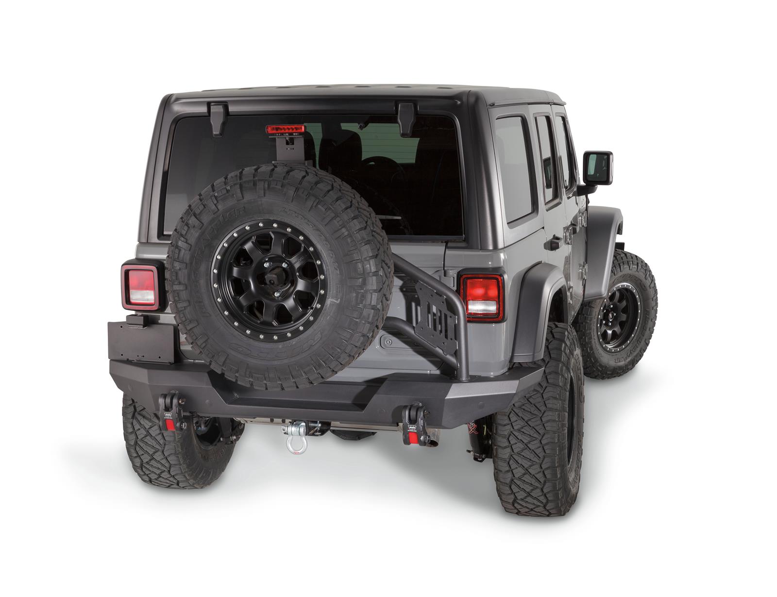 Warn Elite Series Rear Bumpers for 2018-2021 WRANGLER - 102190 Bumper, Series, Rear, Fabricated, Steel, Black Powdercoated, Jeep, Each thumbnail 2