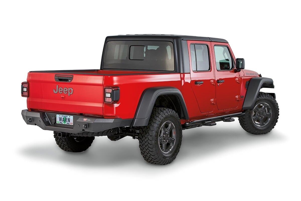 Warn Elite Series Rear Bumpers for 2020-2021 GLADIATOR, 2018-2021 WRANGLER - 106300 Bumper, Series, Fabricated, Steel, Black Textured Powdercoated, Jeep, Rear, Each thumbnail 2