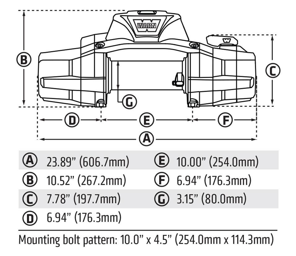 10,000 lbs. Warn Zeon XD 10-S Series Winch 110010 Winch, 10-S, Electric, lb. Rating, 12 V, Hawse Fairlead, Planetary Gear, 100 ft. Length Synthetic Rope, Each thumbnail 5