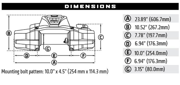 10,000 lbs. Warn Zeon XP 10-S Series Winch 110100 Winch, 10-S, Electric, lb. Raiting, 12 V, Hawse Fairlead, Planetary Gear, 100 ft. Length, Synthetic Rope, Each thumbnail 6