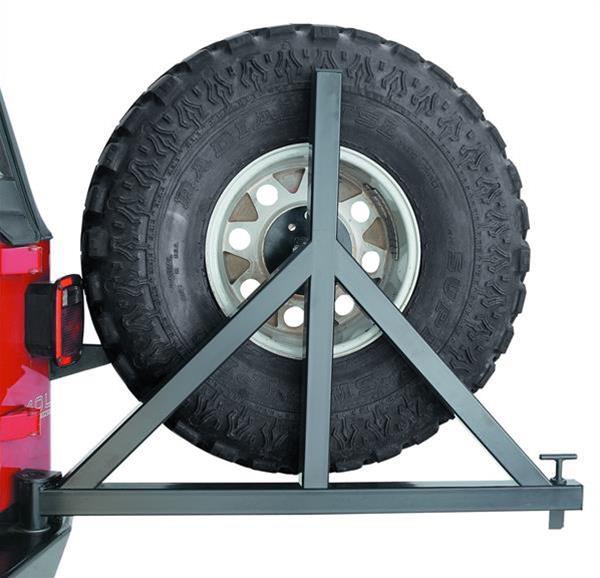Warn Tire Carriers for 1987-2006 WRANGLER - 64337 Carrier, Steel, Black Powdercoated, Use with Rock Crawler Rear Bumper 65508 or 65509, Jeep, Each