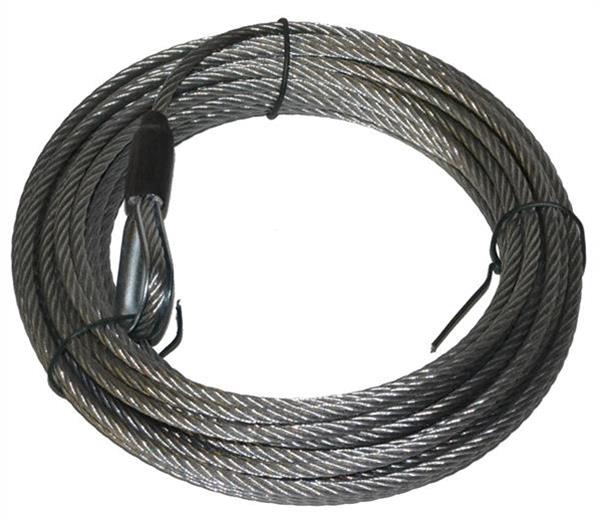 Warn Wire Ropes 79835 Replacement Rope, Steel, 4,200 lb. Capacity, 0.1875 in. Diameter, 35 ft. Length, Each