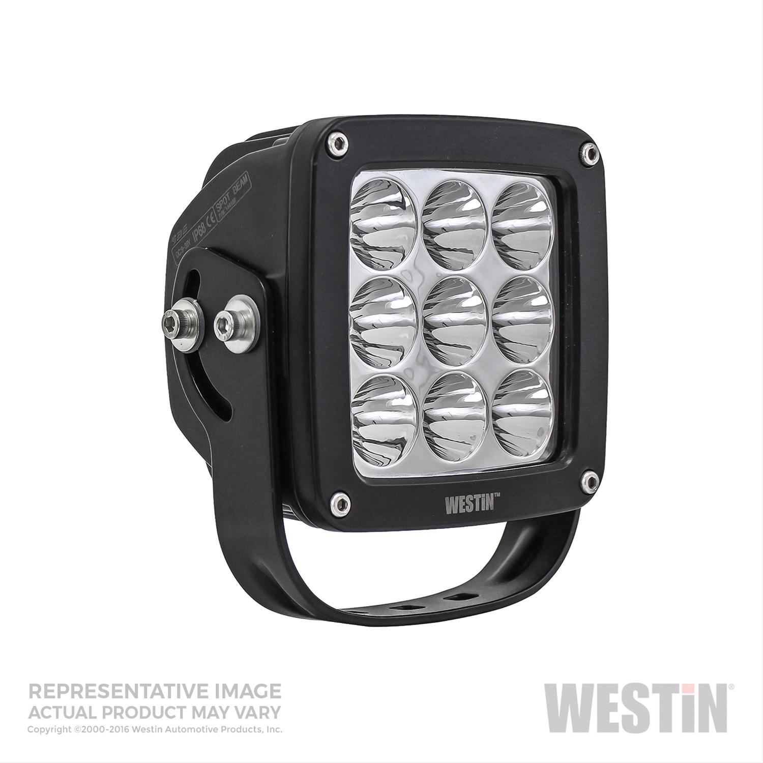 Westin Axis LED Auxiliary Light 4.5 inch x 4.5 inch Square Spot w/3W Osram (Set of 2) - Black