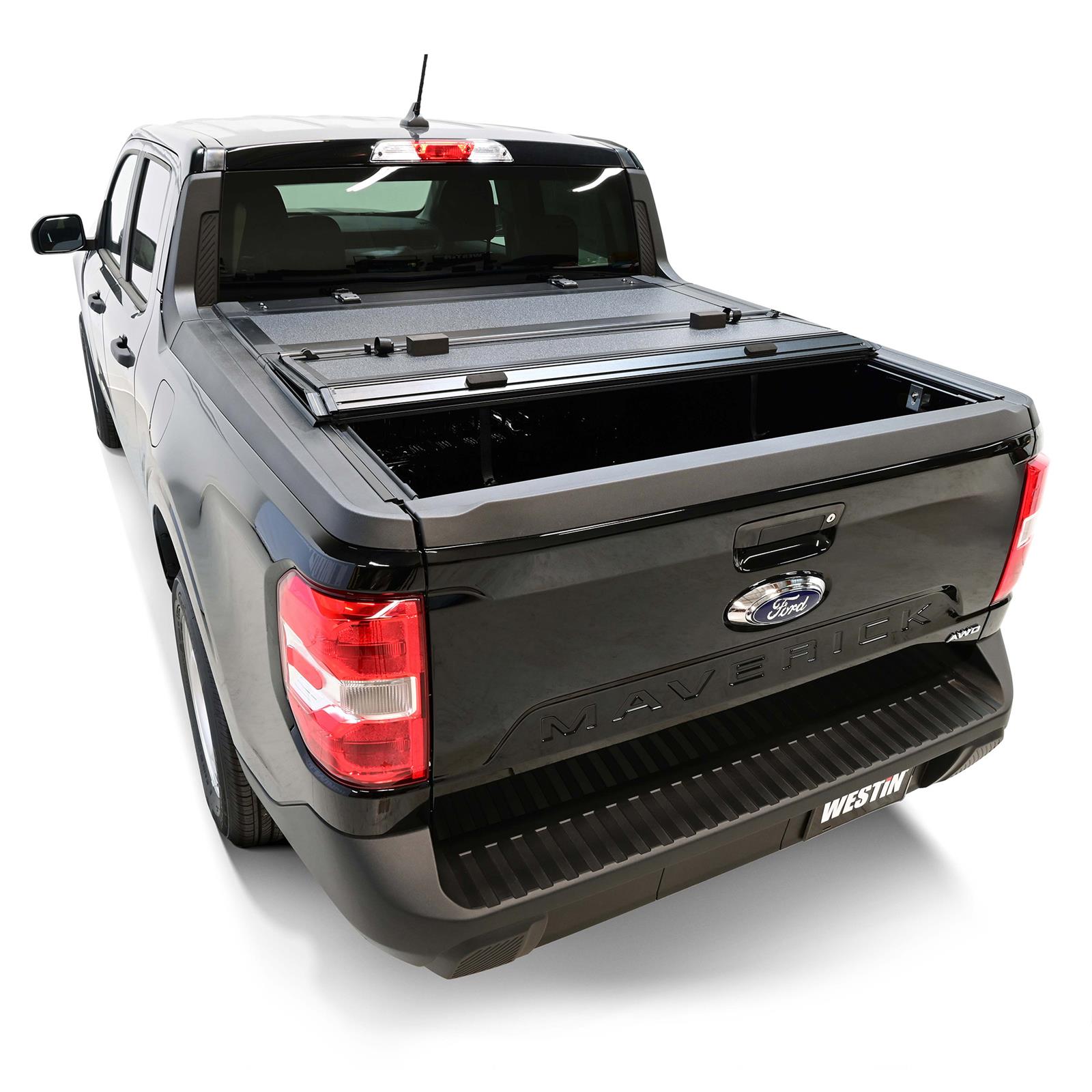 Westin 22-26 Ford Maverick 4WD 4ft. 6in. Bed Hard Tri-Fold Tonneau Cover - Black thumbnail 7
