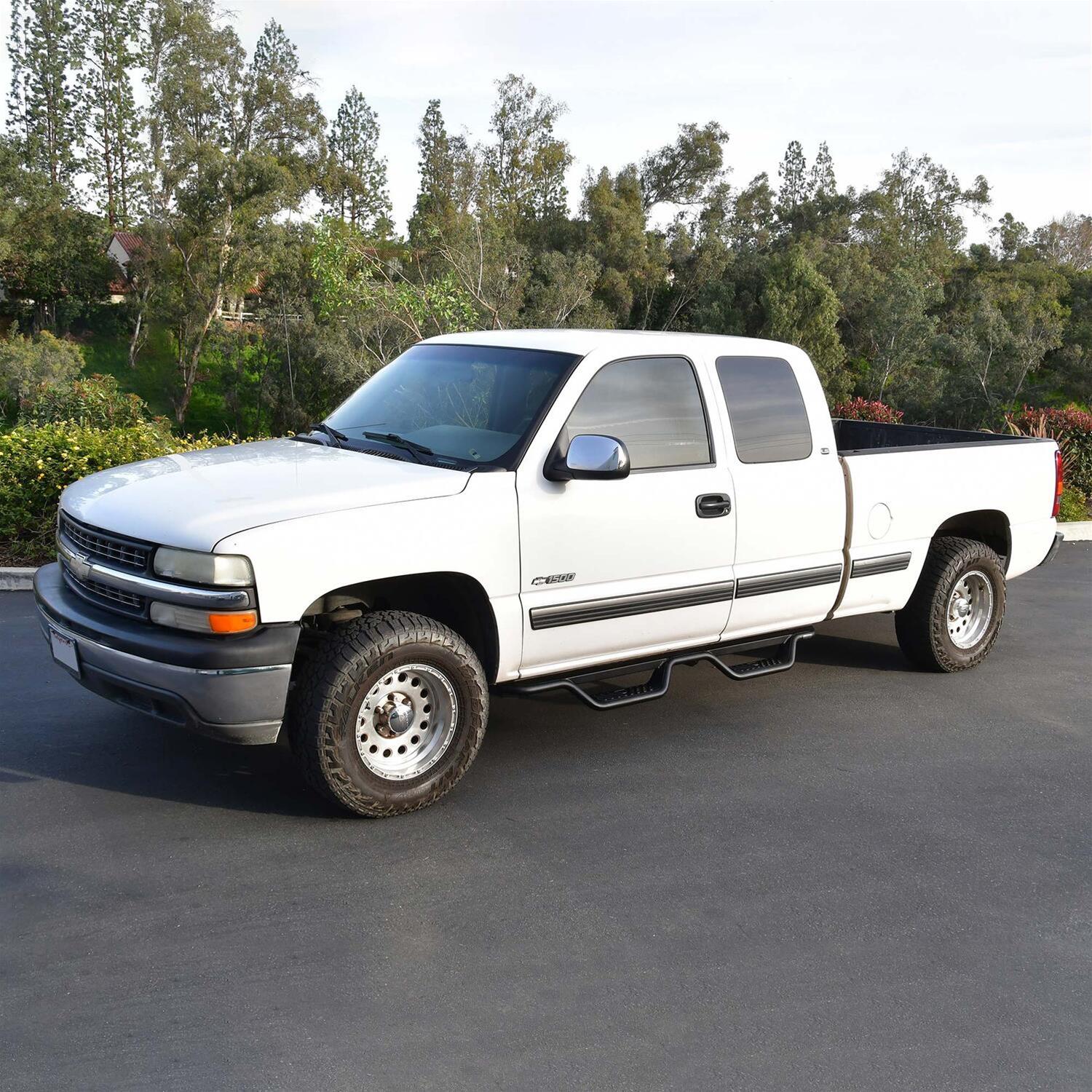Westin 99-13 Chevrolet Silverado 1500 (Ext. Cab) Outlaw Drop Nerf Step Bars - Textured Black thumbnail 2