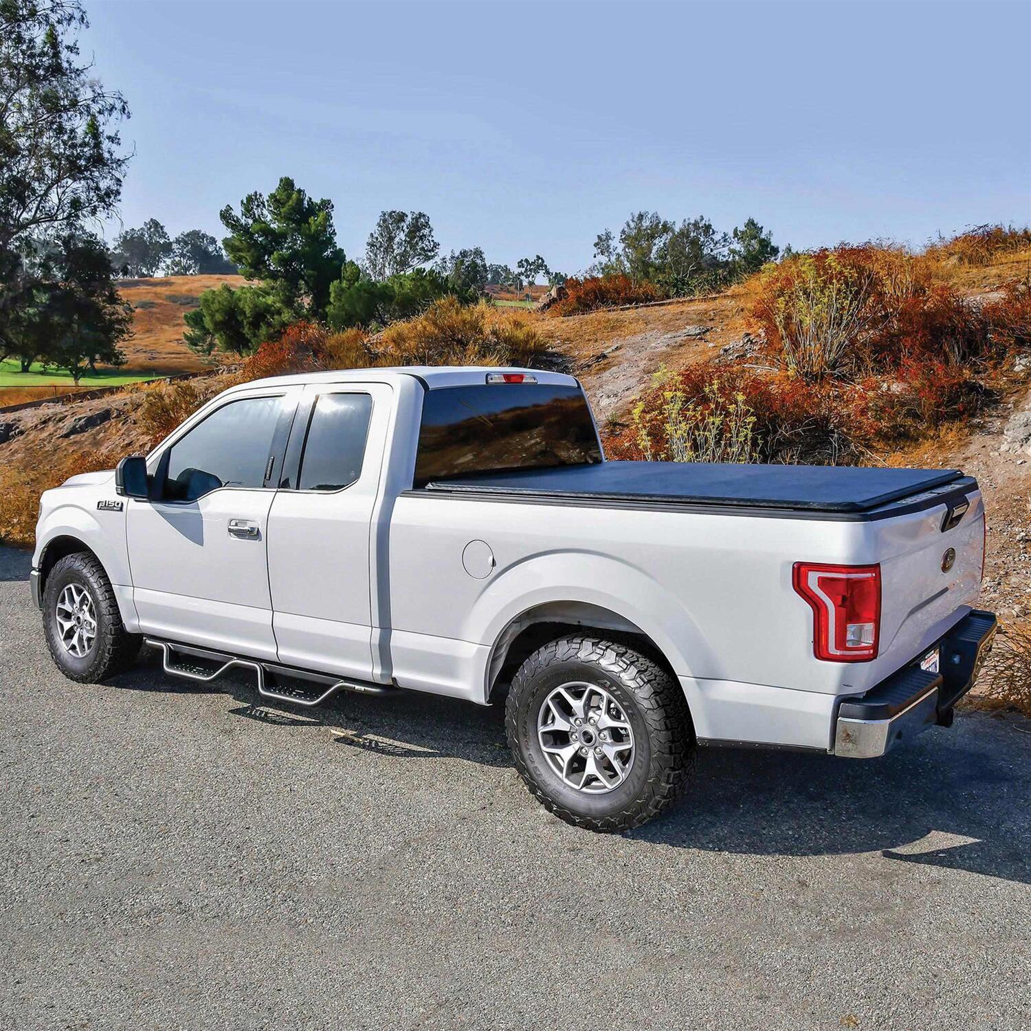 Westin Outlaw Step Bars for 2017-2025 F-350 SUPER DUTY, F-250 2015-2025 F-150 - 20-13935 Drop Nerf Bars, Ford, SuperCab 2015-2023; F-250/350 SuperCab 2017-2022, Text Black thumbnail 4