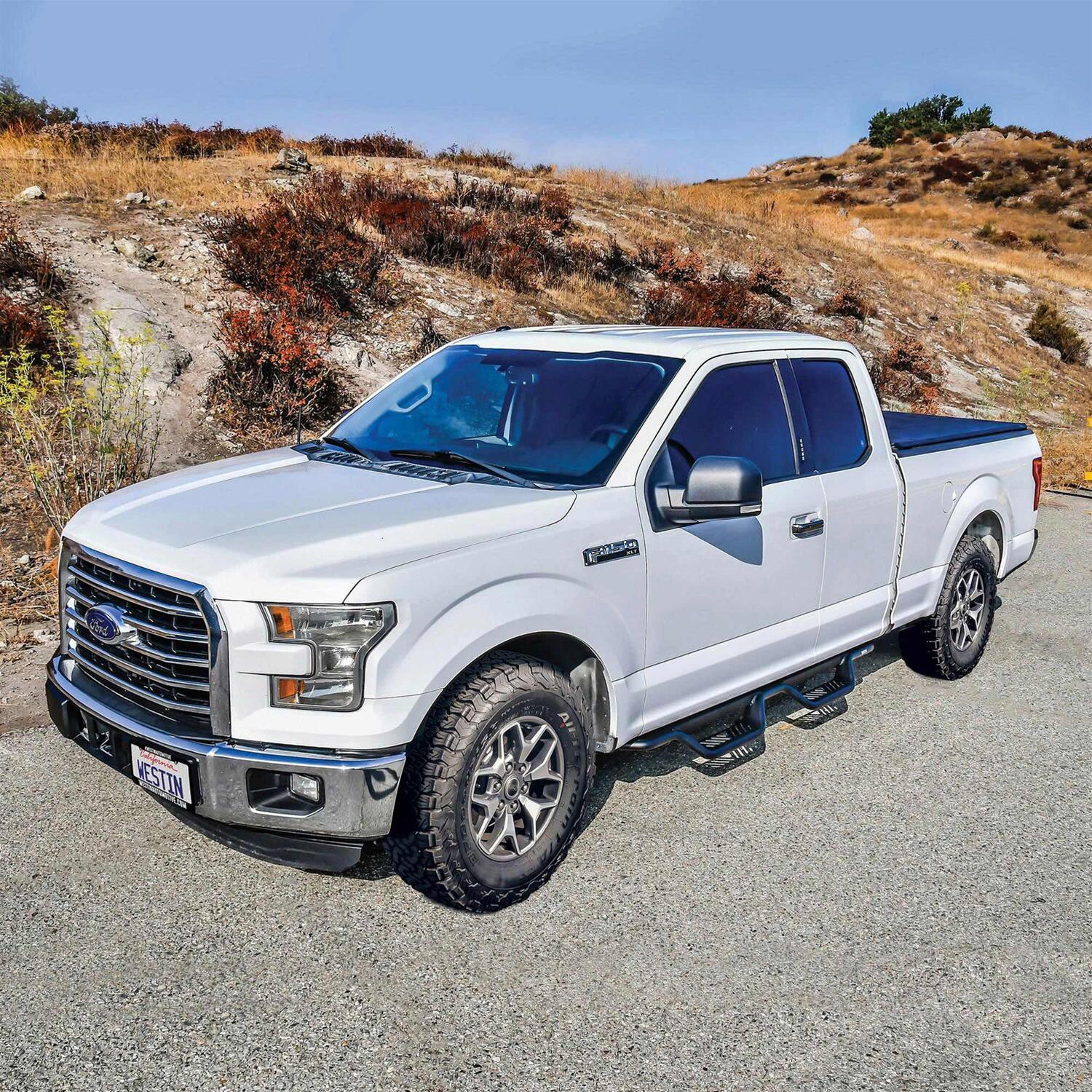 Westin Outlaw Step Bars for 2017-2025 F-350 SUPER DUTY, F-250 2015-2025 F-150 - 20-13935 Drop Nerf Bars, Ford, SuperCab 2015-2023; F-250/350 SuperCab 2017-2022, Text Black thumbnail 2