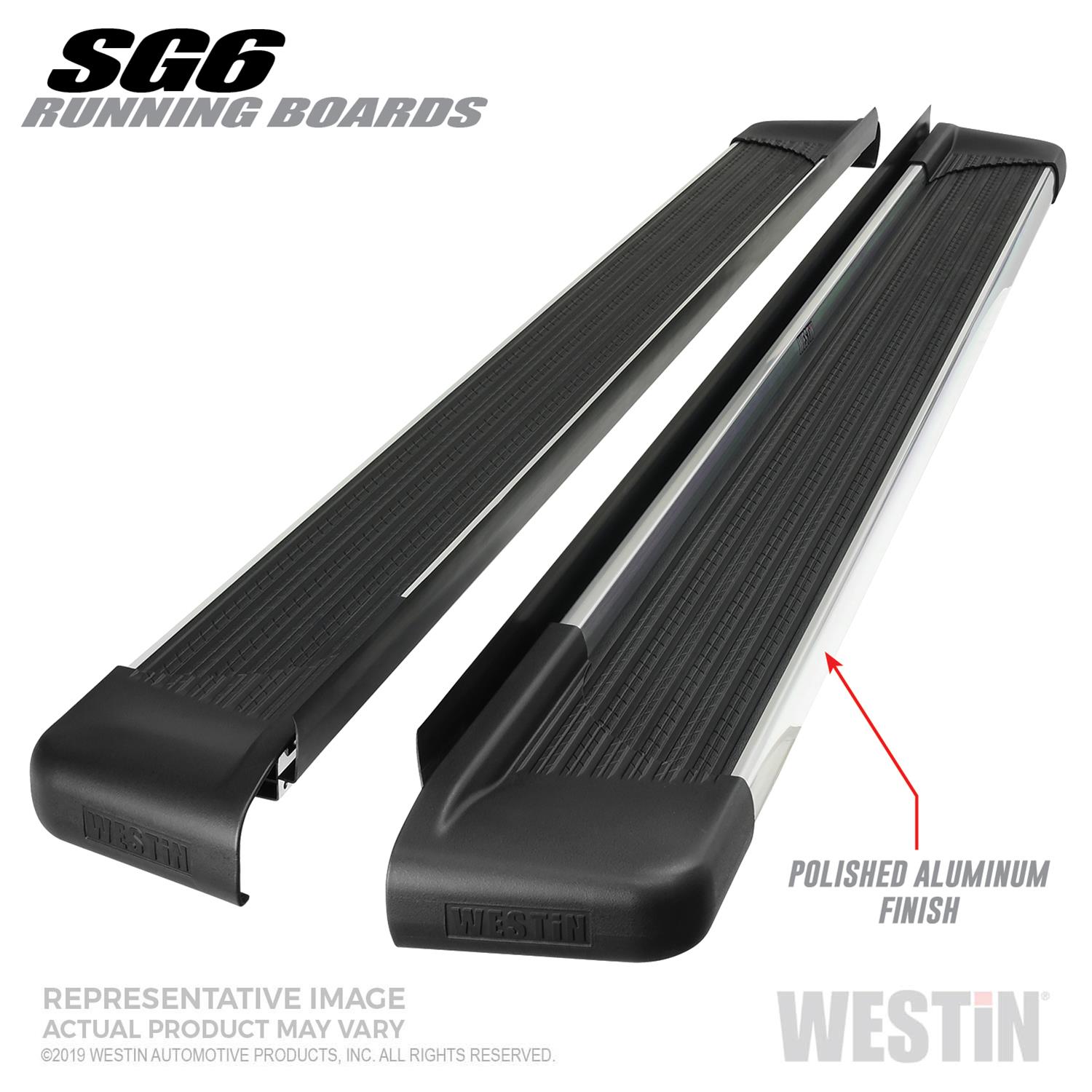 Westin SG6 Polished Aluminum Running Boards 79 in - Polished thumbnail 2