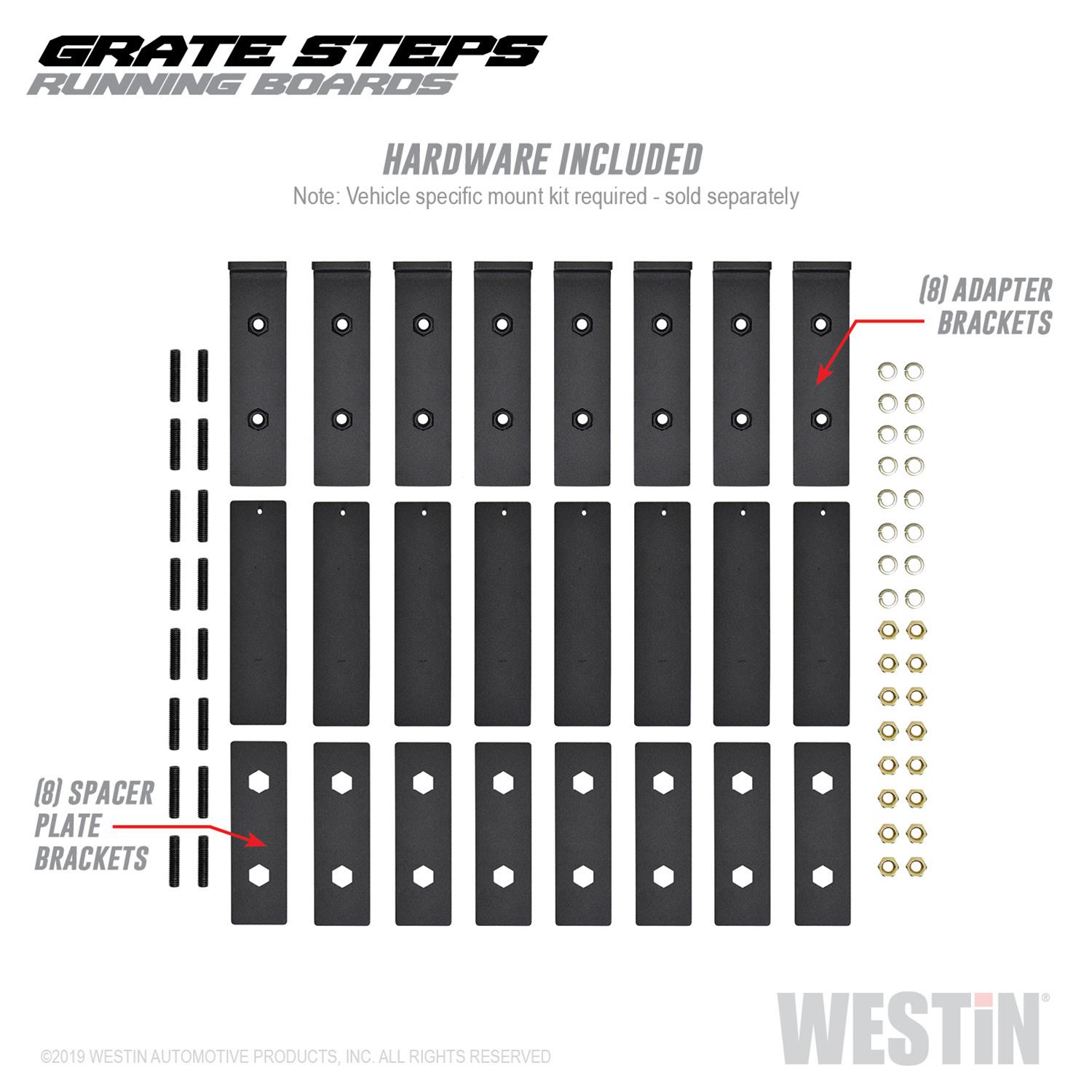 Westin Grate Steps Running Boards 75 in - Textured Black thumbnail 5