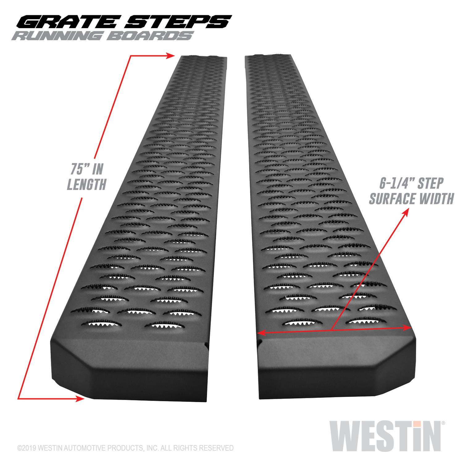 Westin Grate Steps Running Boards 75 in - Textured Black thumbnail 2