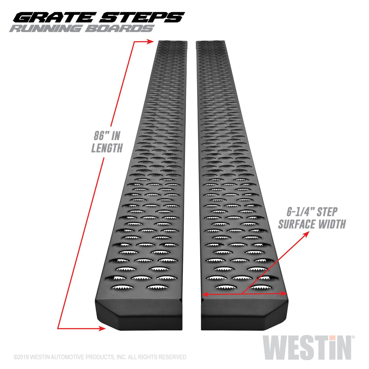 Westin Grate Steps Running Boards 86 in - Textured Black thumbnail 7