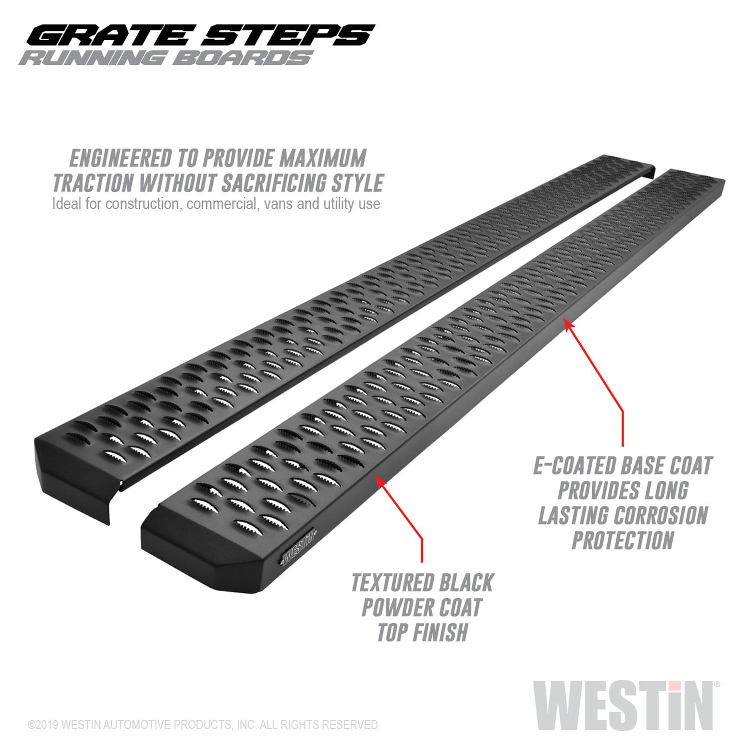 Westin Grate Steps Running Boards 86 in - Textured Black thumbnail 8