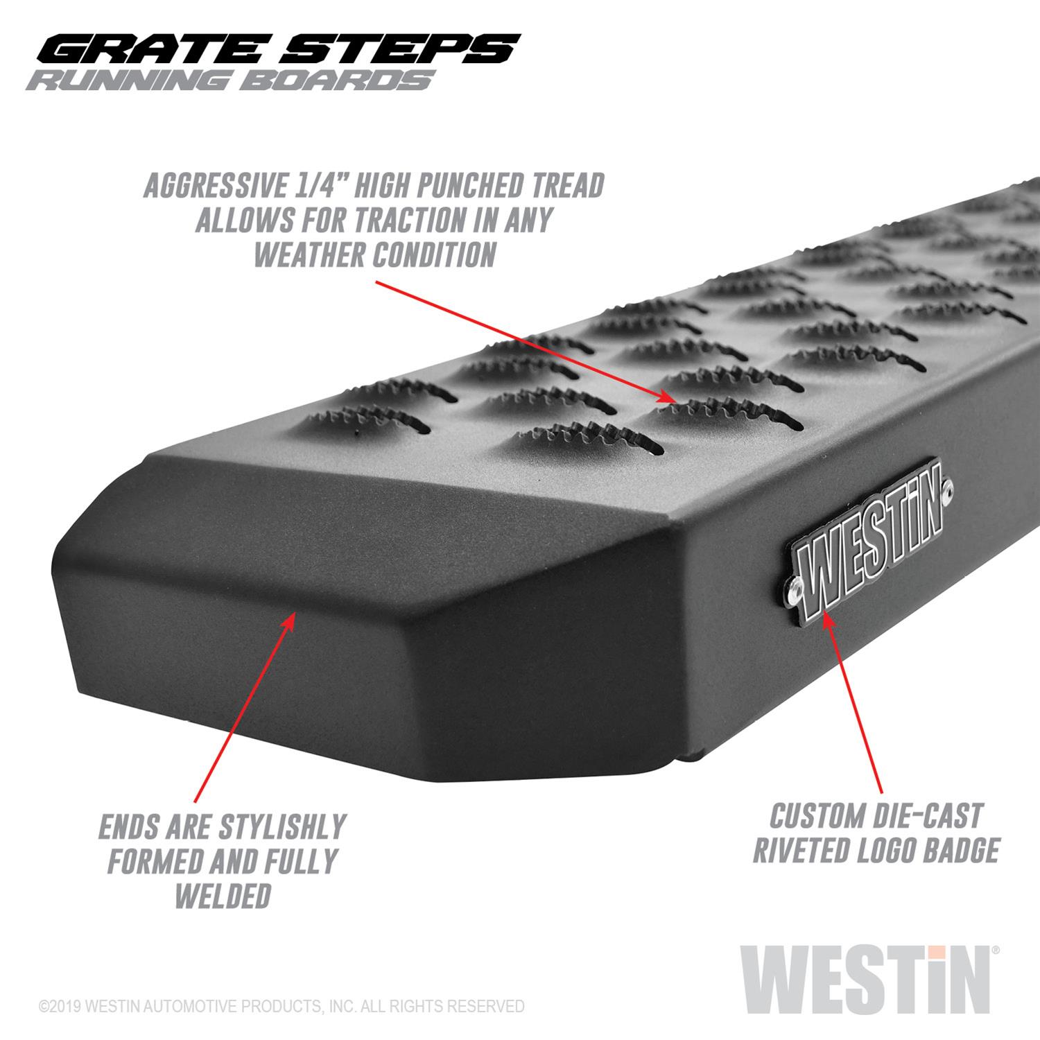 Westin Grate Steps Running Boards 86 in - Textured Black thumbnail 9