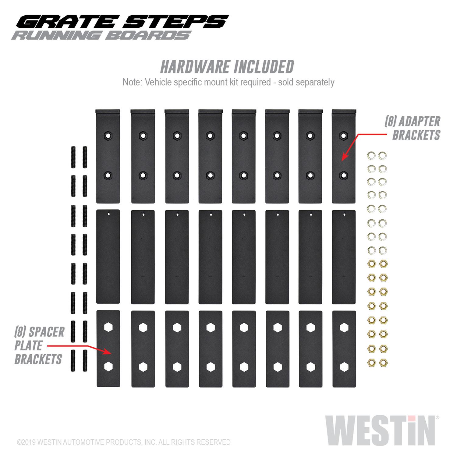 Westin Grate Steps Running Boards 83 in - Textured Black thumbnail 9