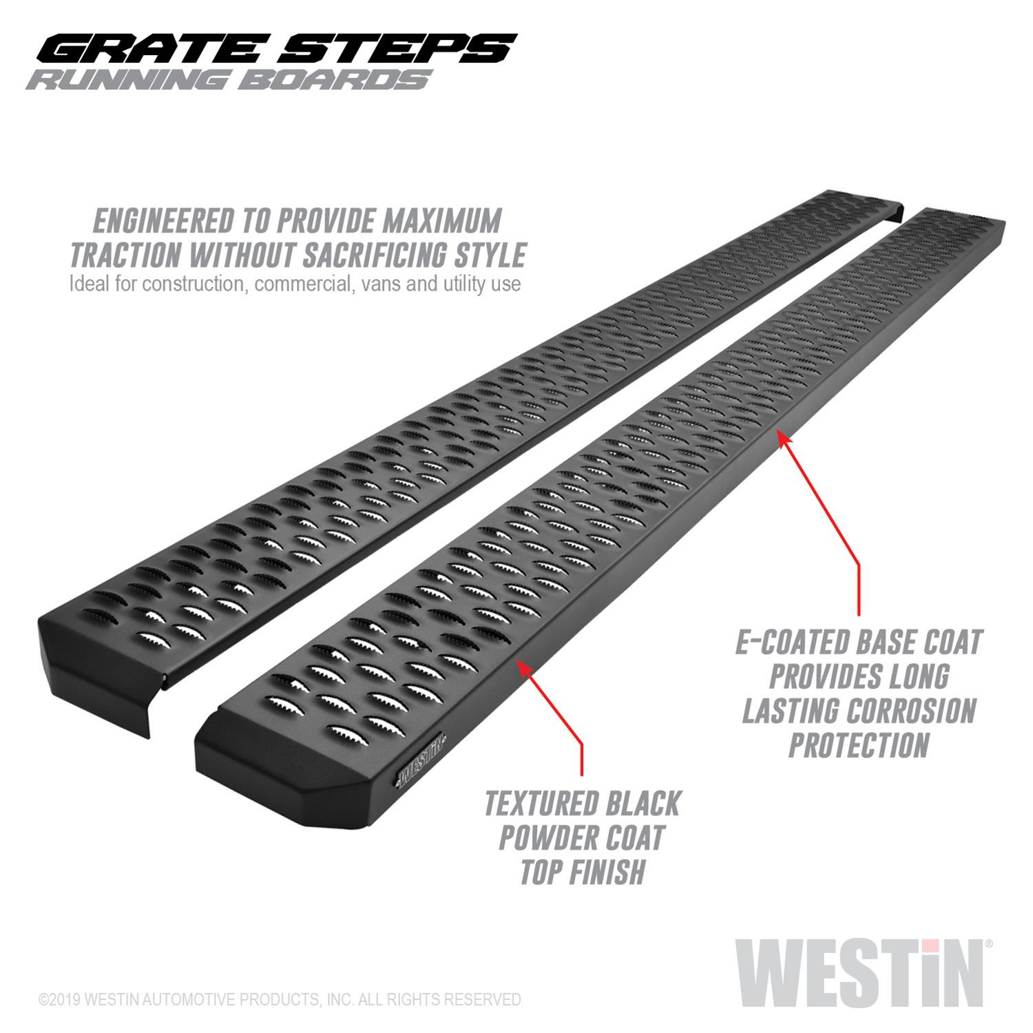 Westin Grate Steps Running Boards 83 in - Textured Black thumbnail 7