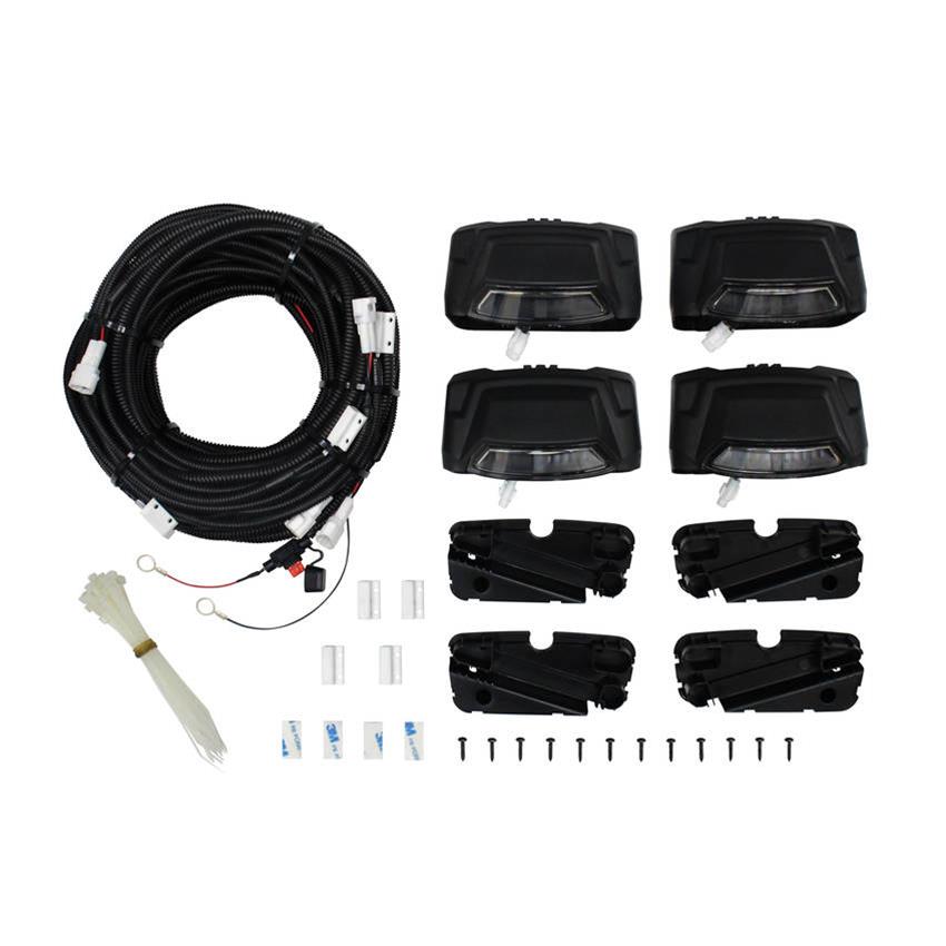 Westin R5 LED Light Kit - 4 End Caps Integrated LED Lights w/ Wiring Harness - Black