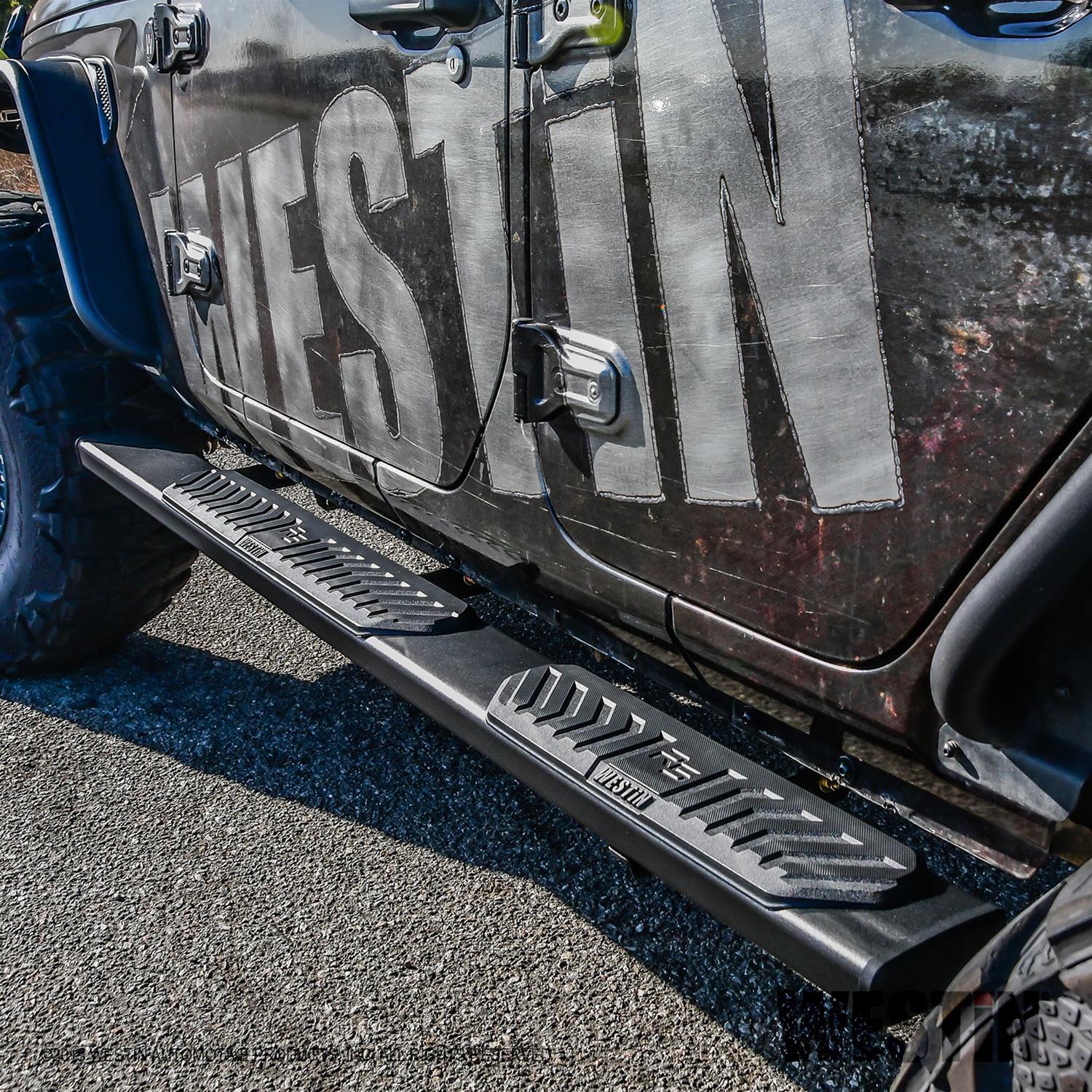 Westin 18-26 Jeep Wrangler JLU 4dr R5 Nerf Step Bars - Tex. Blk thumbnail 2