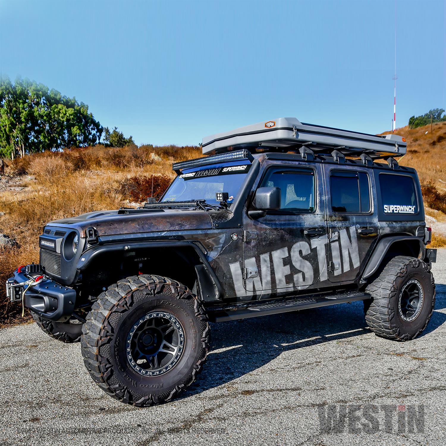 Westin 18-26 Jeep Wrangler JLU 4dr R5 Nerf Step Bars - Tex. Blk thumbnail 3
