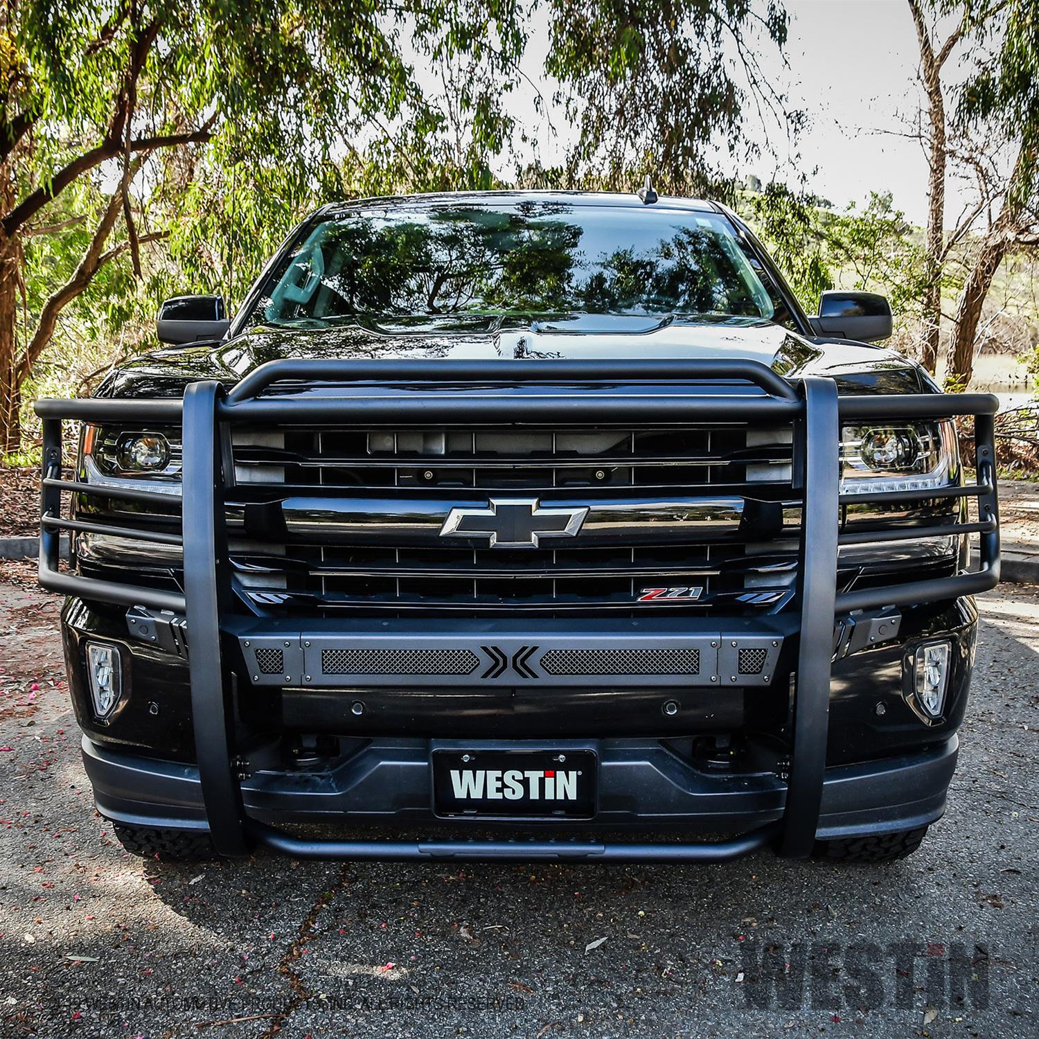 Westin 16-18 Chevy Silverado 1500 Sportsman X Grille Guard - Textured Black thumbnail 2