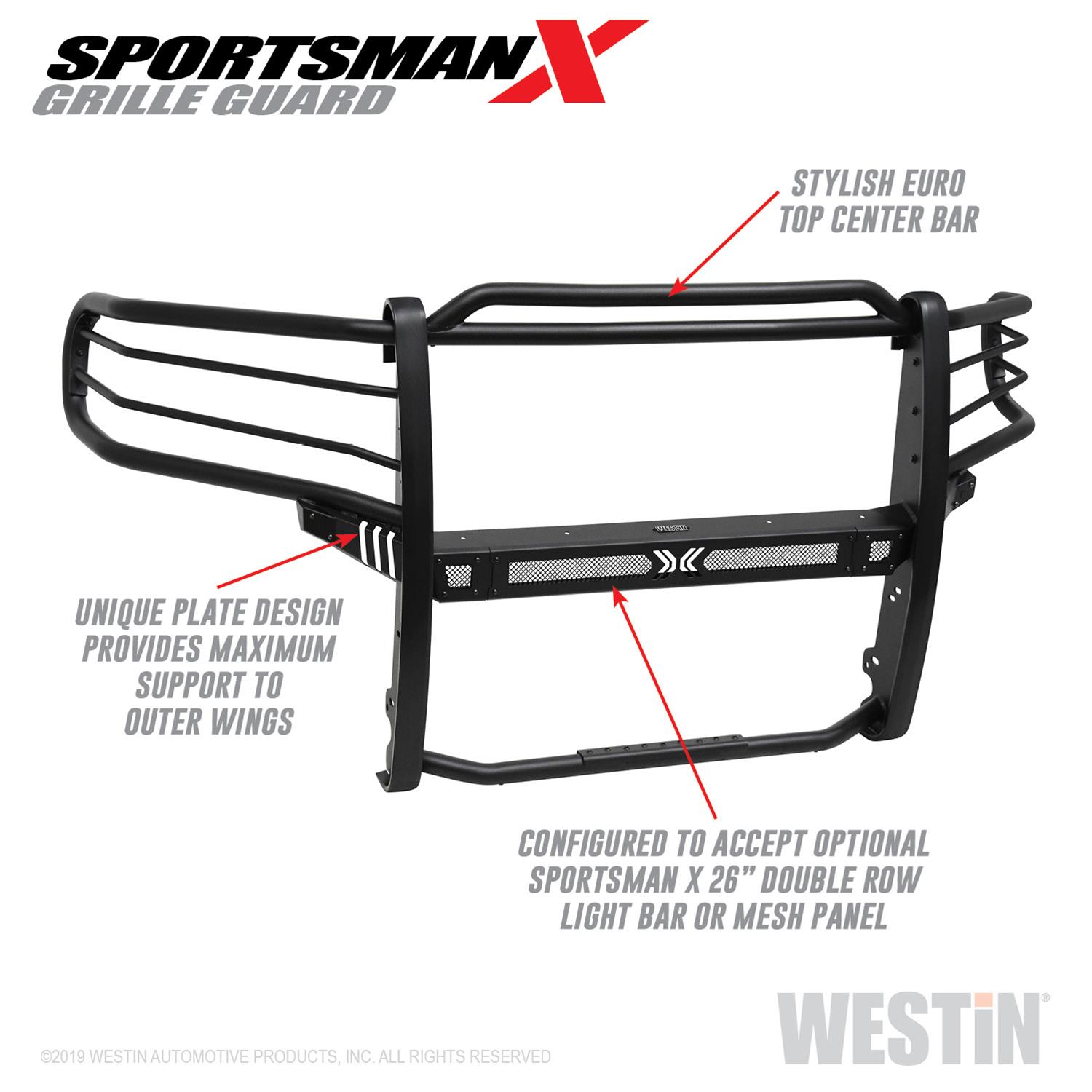 Westin 19-21 Ram 1500 Sportsman X Grille Guard - Textured Black (Excluding Classic & Rebel) thumbnail 5