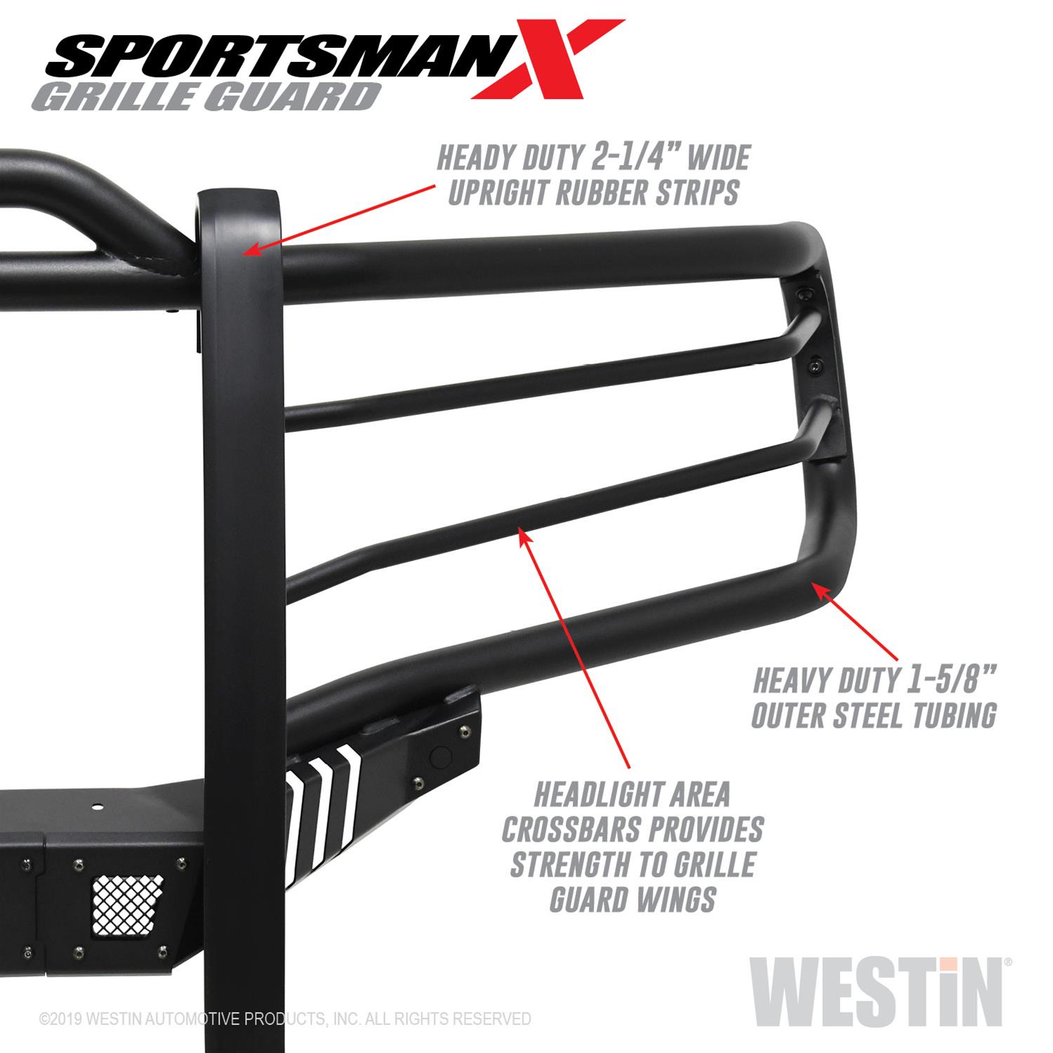 Westin 19-21 Ram 1500 Sportsman X Grille Guard - Textured Black (Excluding Classic & Rebel) thumbnail 6