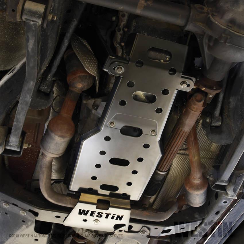 Westin/Snyper 07-11 Jeep Wrangler Transmission Pan Skid Plate - Textured Black thumbnail 3