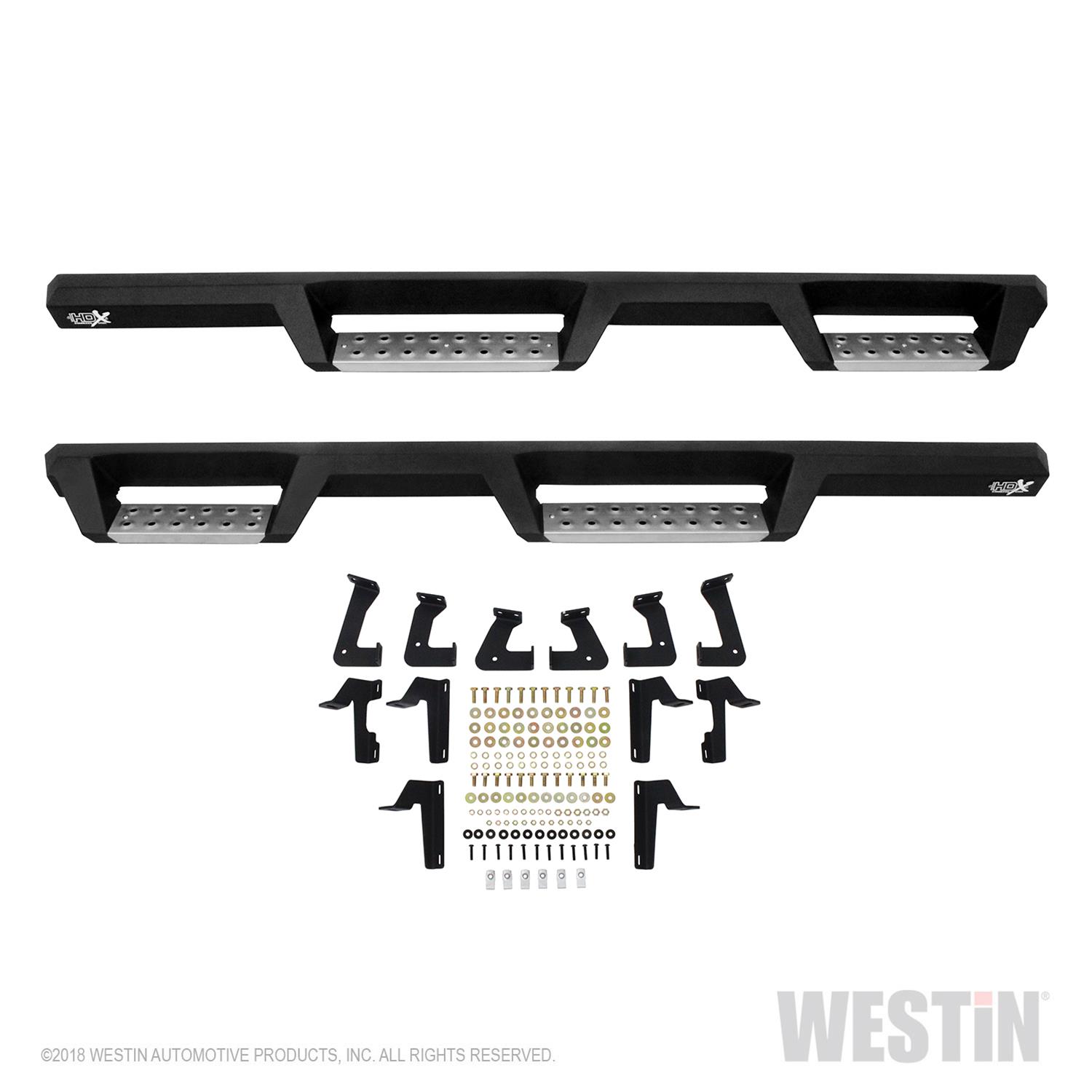Westin 07-18 Jeep Wrangler JKU 4dr. HDX Stainless Drop Nerf Step Bars - Tex. Blk thumbnail 8
