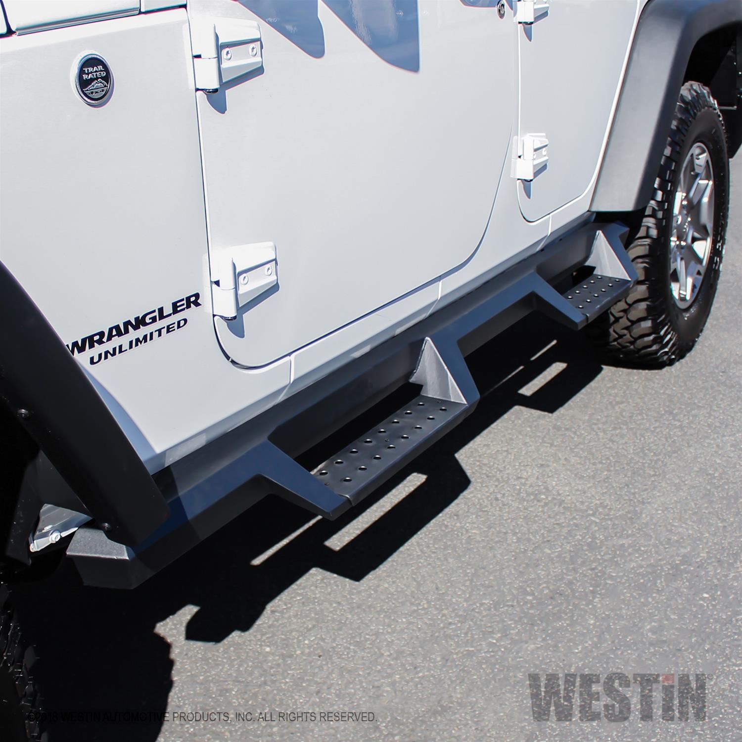 Westin/HDX 07-17 Jeep Wrangler Unlimited Drop Nerf Step Bars - Textured Black thumbnail 4