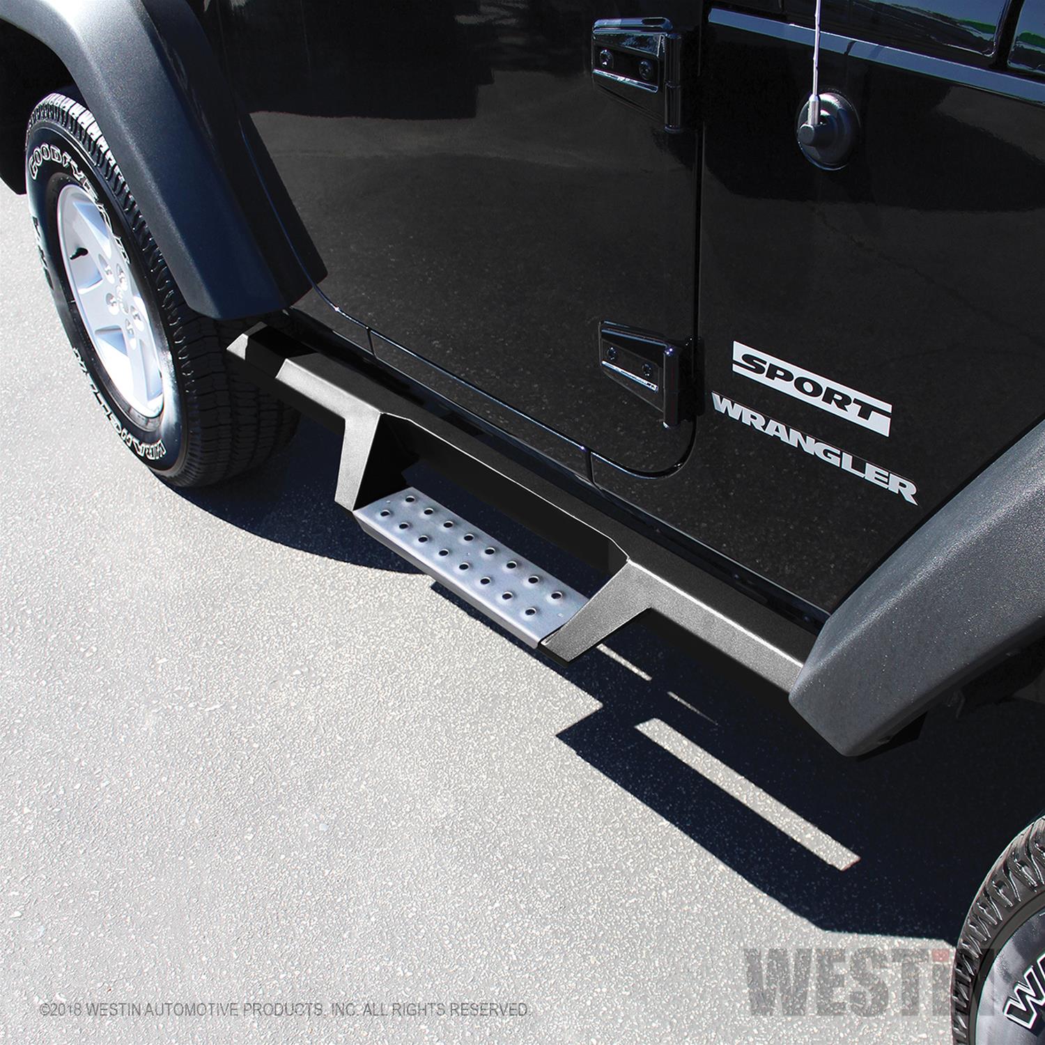 Westin 07-18 Jeep Wrangler JK 2dr. HDX Stainless Drop Nerf Step Bars - Tex. Blk thumbnail 2