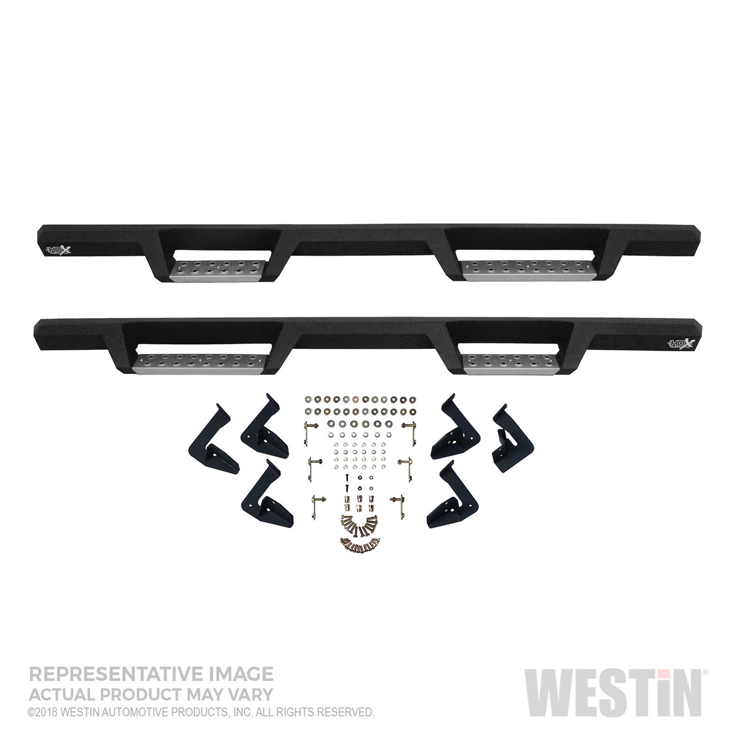 Westin 09-18 RAM 1500 Quad Cab HDX Stainless Drop Nerf Step Bars - Tex. Blk thumbnail 6
