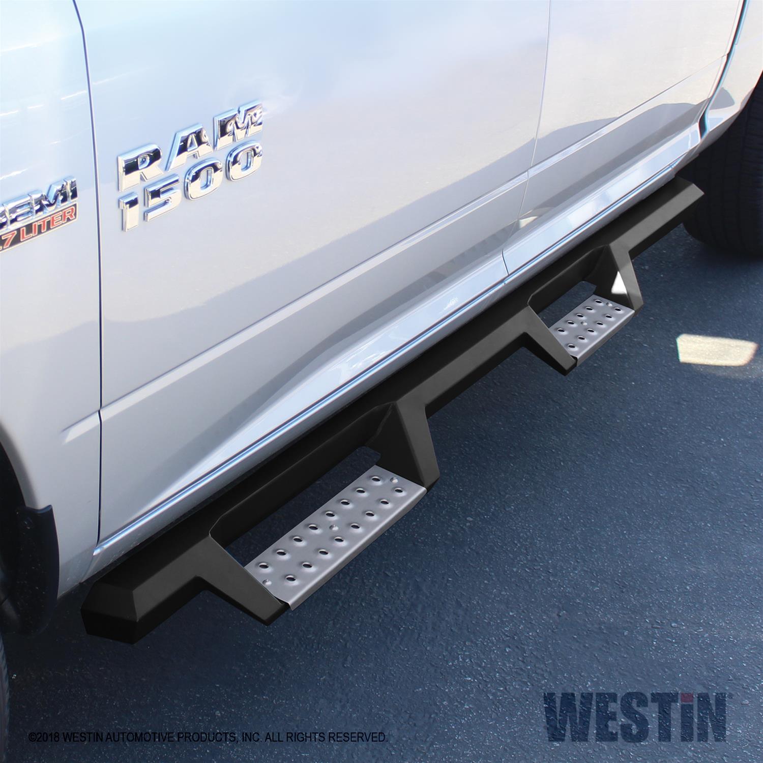 Westin 09-18 RAM 1500 Crew Cab HDX Stainless Drop Nerf Step Bars - Tex. Blk thumbnail 2