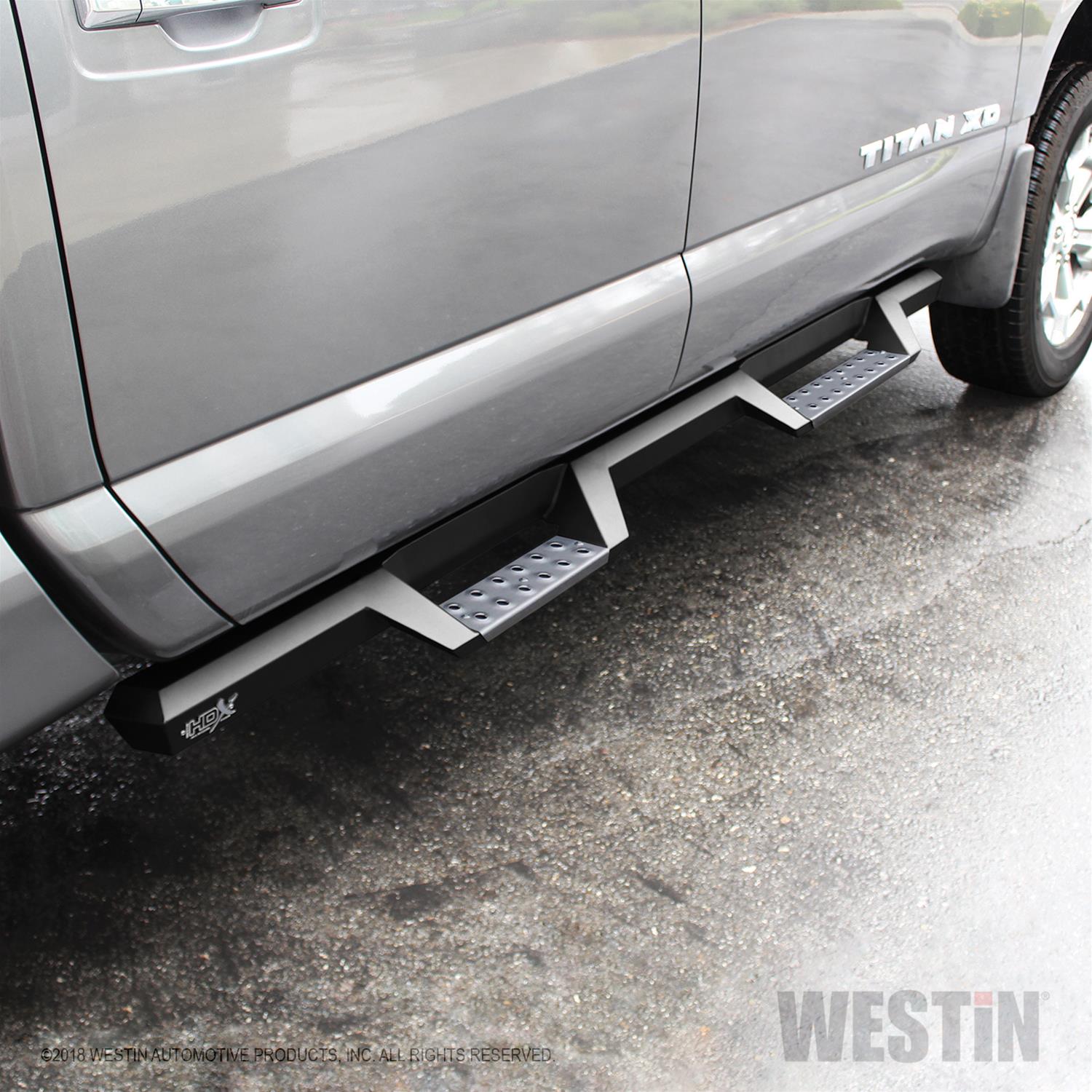 Westin HDX Drop Steps for 2017-2024 TITAN, 2016-2024 TITAN XD - 56-140252 Nerf/Step Bar, Step, Stainless Steel, Black Textured, Nissan, Pair thumbnail 2