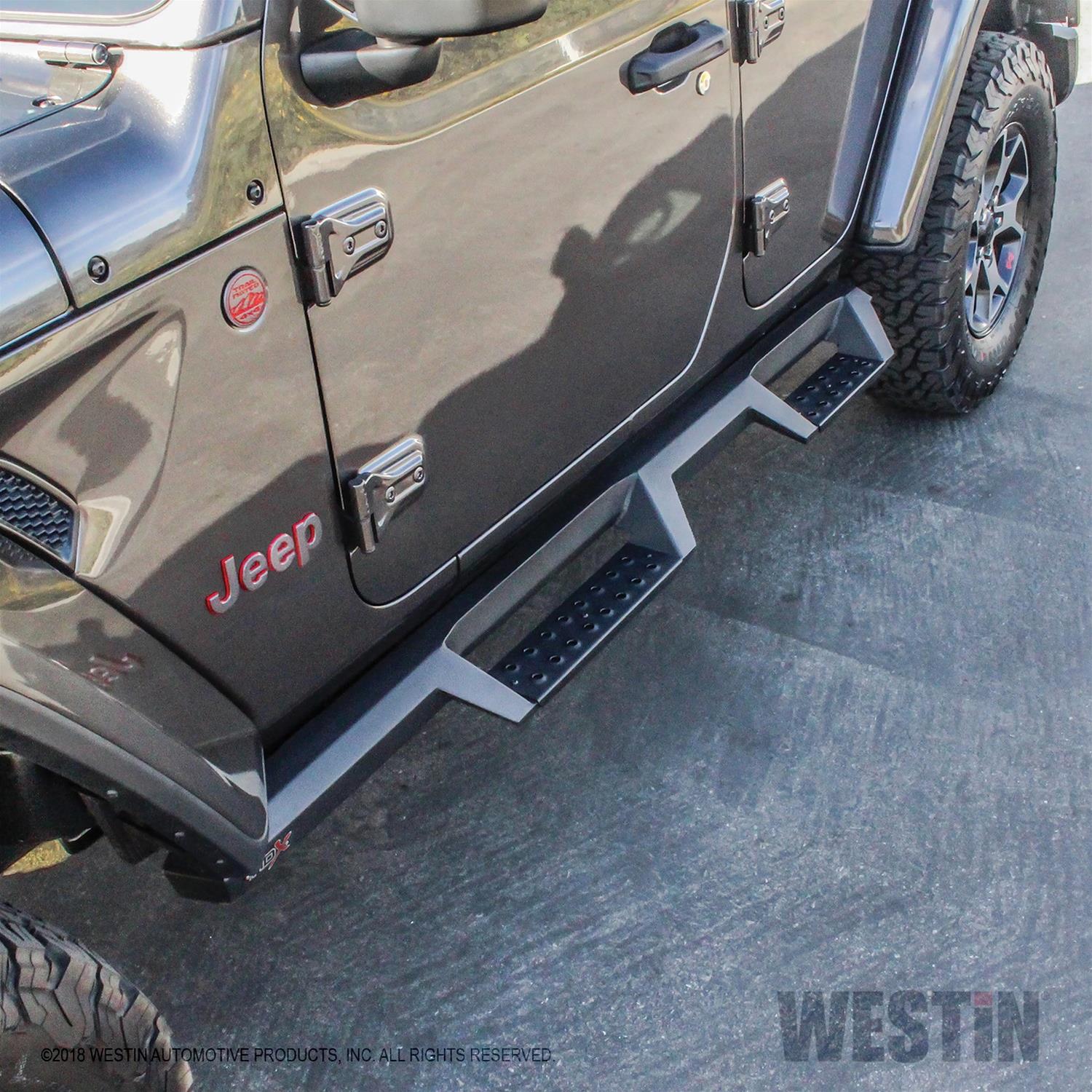 Westin 18-20 Jeep Wrangler JL Unlimited 4DR HDX Drop Nerf Step Bars - Textured Black thumbnail 2