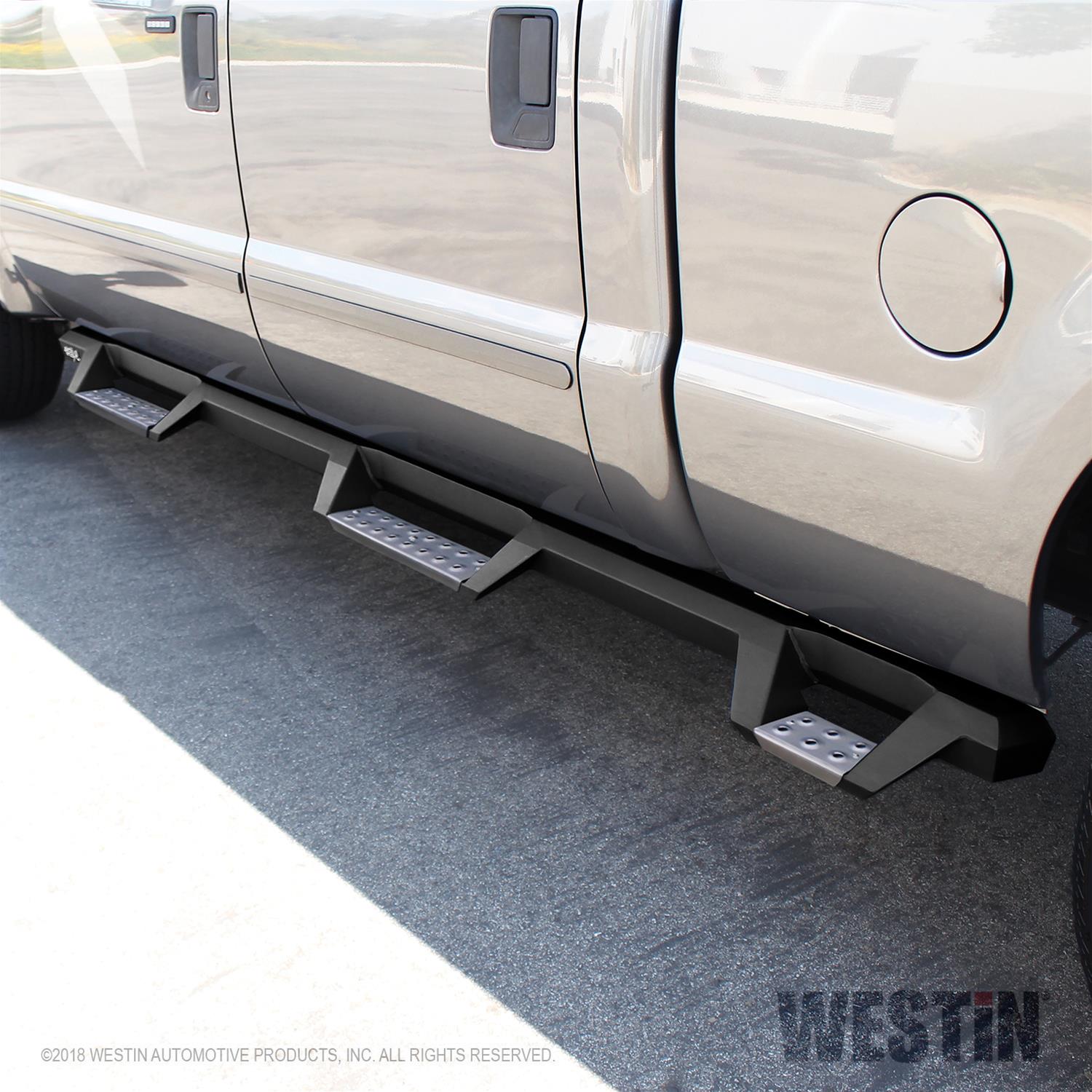 Westin/HDX 99-16 Ford F-250/350 Crew Cab (6.75ft Bed) Stainless Drop Nerf Step Bars - Textured Black thumbnail 2