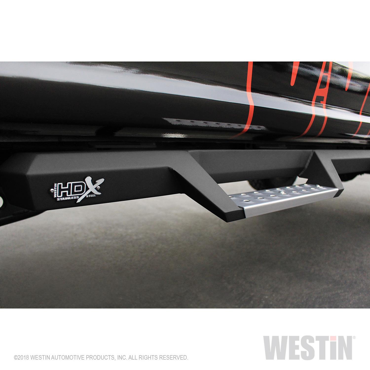 Westin/HDX 17-18 Ford F-250/350 Crew Cab (6.75ft Bed) Stainless Drop Nerf Step Bars - Textured Black thumbnail 3