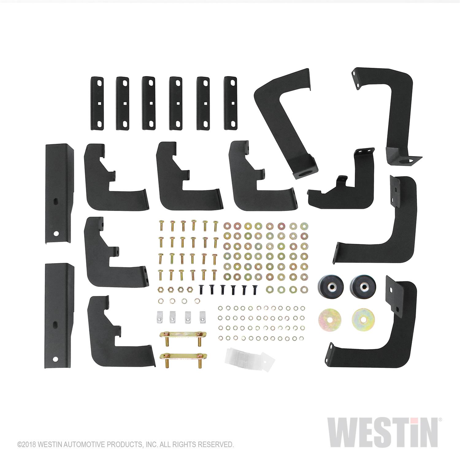 Westin/HDX 17-18 Ford F-250/350 Crew Cab (6.75ft Bed) Stainless Drop Nerf Step Bars - Textured Black thumbnail 4