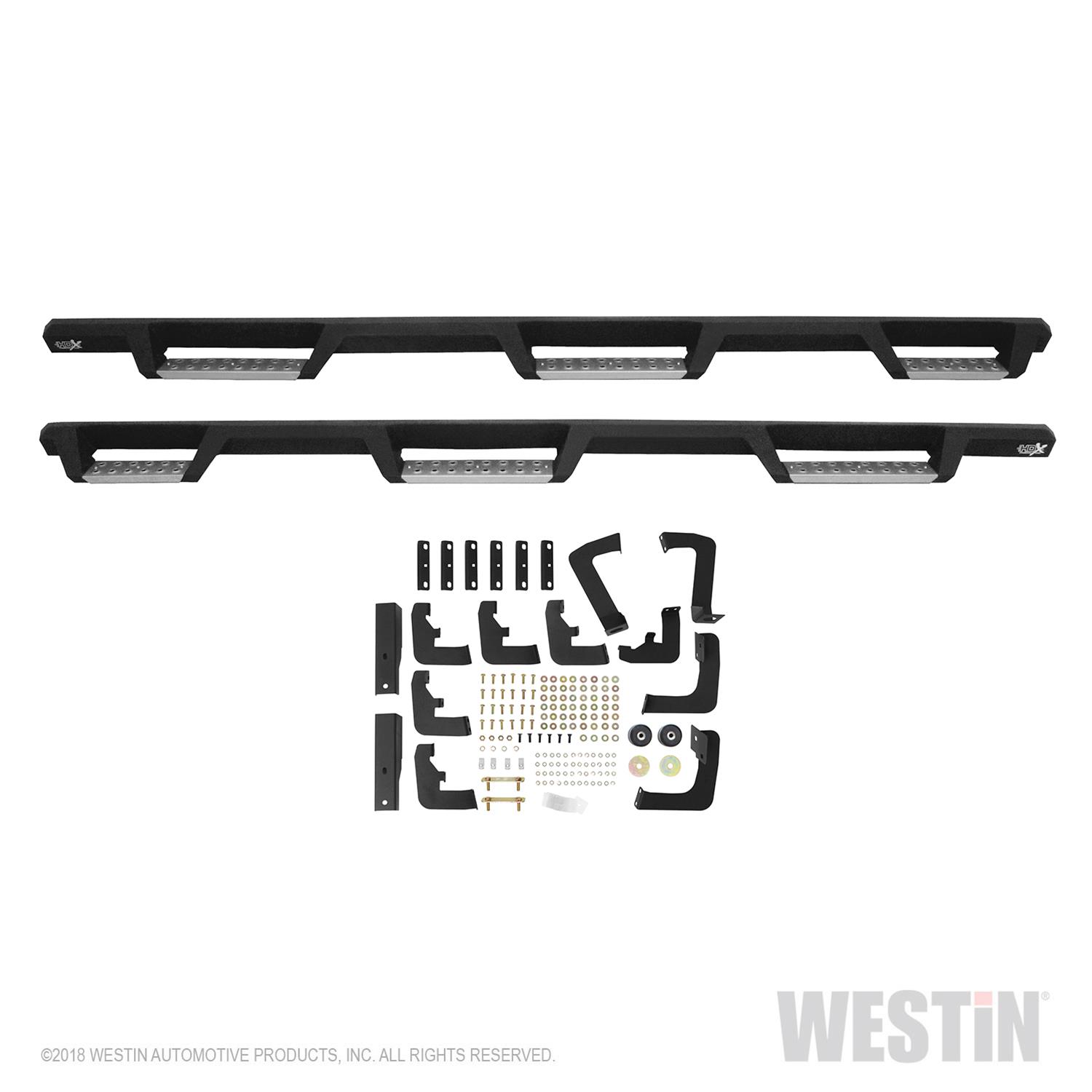 Westin/HDX 17-18 Ford F-250/350 Crew Cab (6.75ft Bed) Stainless Drop Nerf Step Bars - Textured Black thumbnail 5