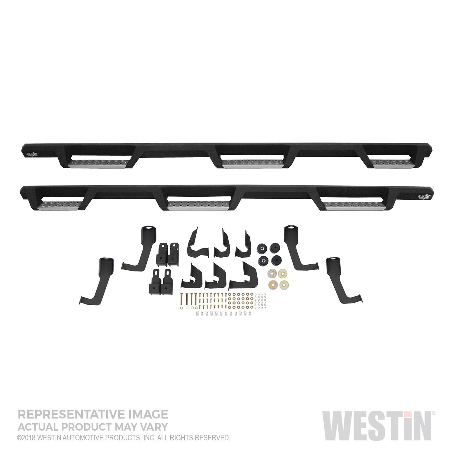 Westin 19-23 1500 Classic CC / 10-23 2500/3500 CC 6.5ft. HDX SS Drop W2W Nerf Step Bars - Tex. Blk thumbnail 3