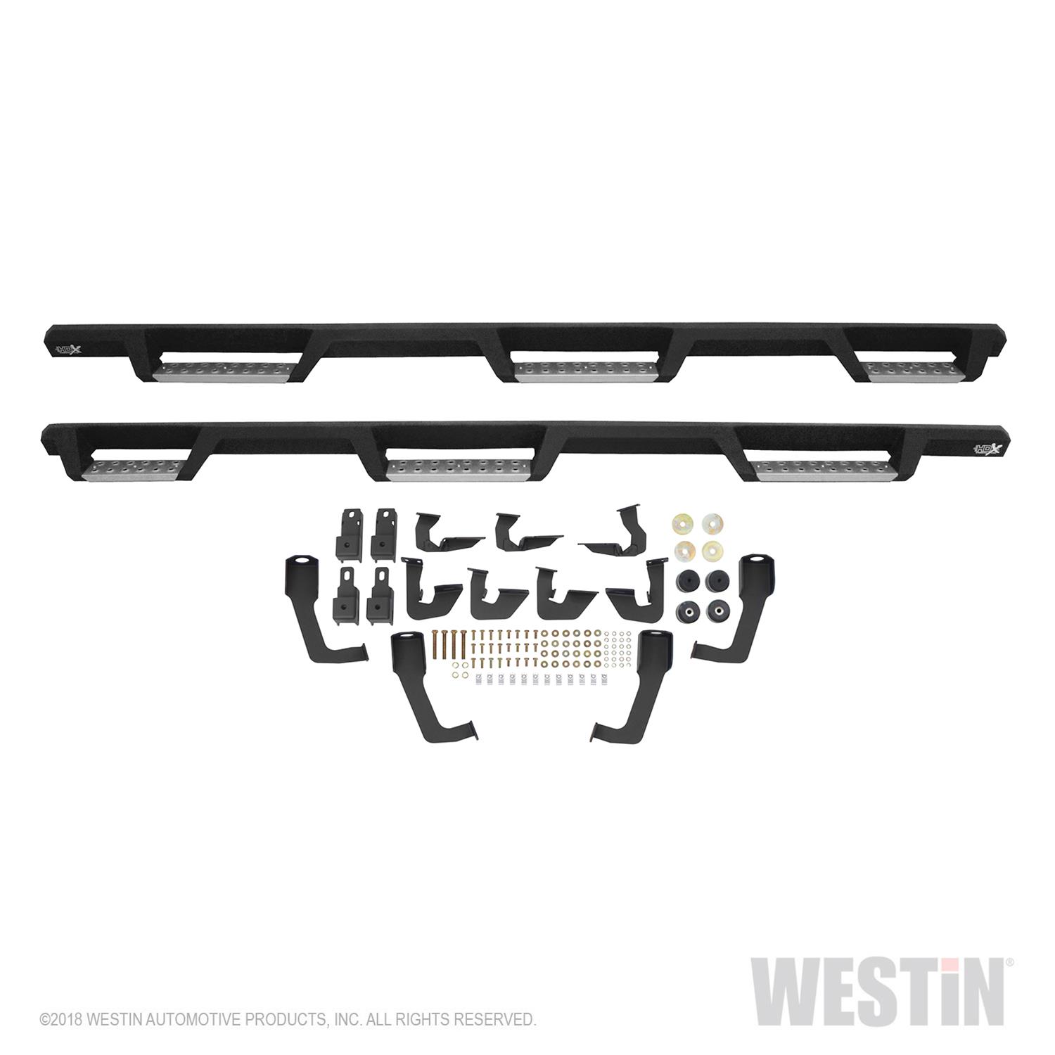 Westin/HDX 07-19 Chevrolet Silverado 2500 8ft Drop Wheel to Wheel Nerf Step Bars - Textured Black thumbnail 2