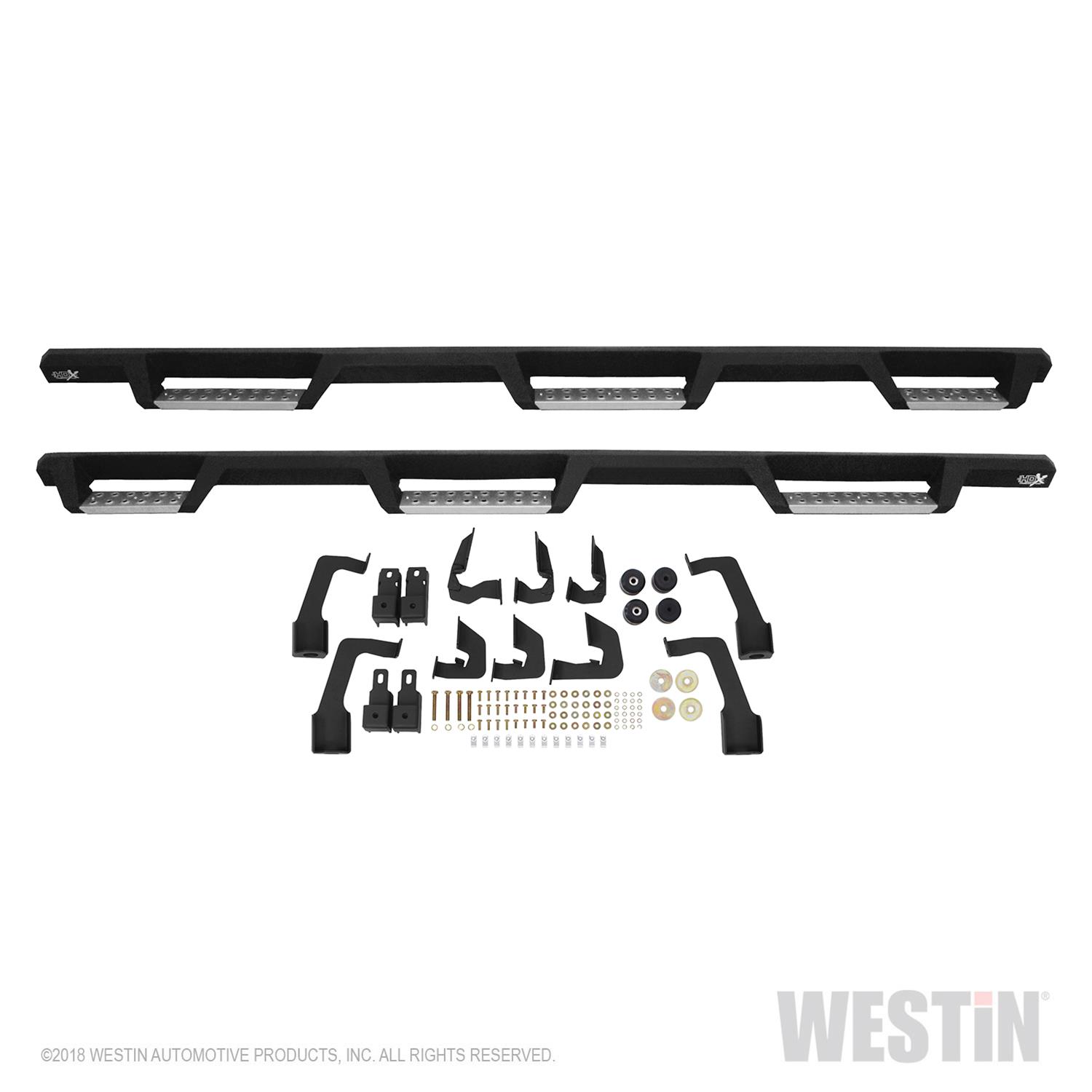 Westin 14-18 Chevrolet Silverado 1500 DC 6.5ft Bed HDX Stainless Drop W2W Nerf Step Bars - Tex. Blk thumbnail 3