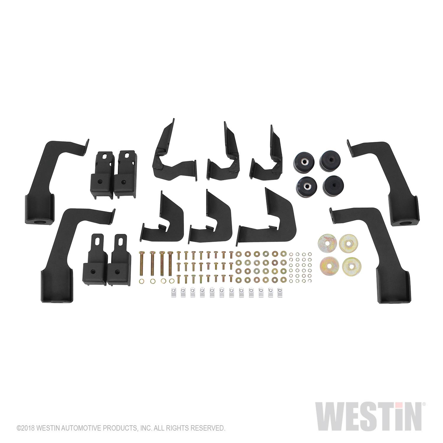 Westin 14-18 Chevrolet Silverado 1500 DC 6.5ft Bed HDX Stainless Drop W2W Nerf Step Bars - Tex. Blk thumbnail 2