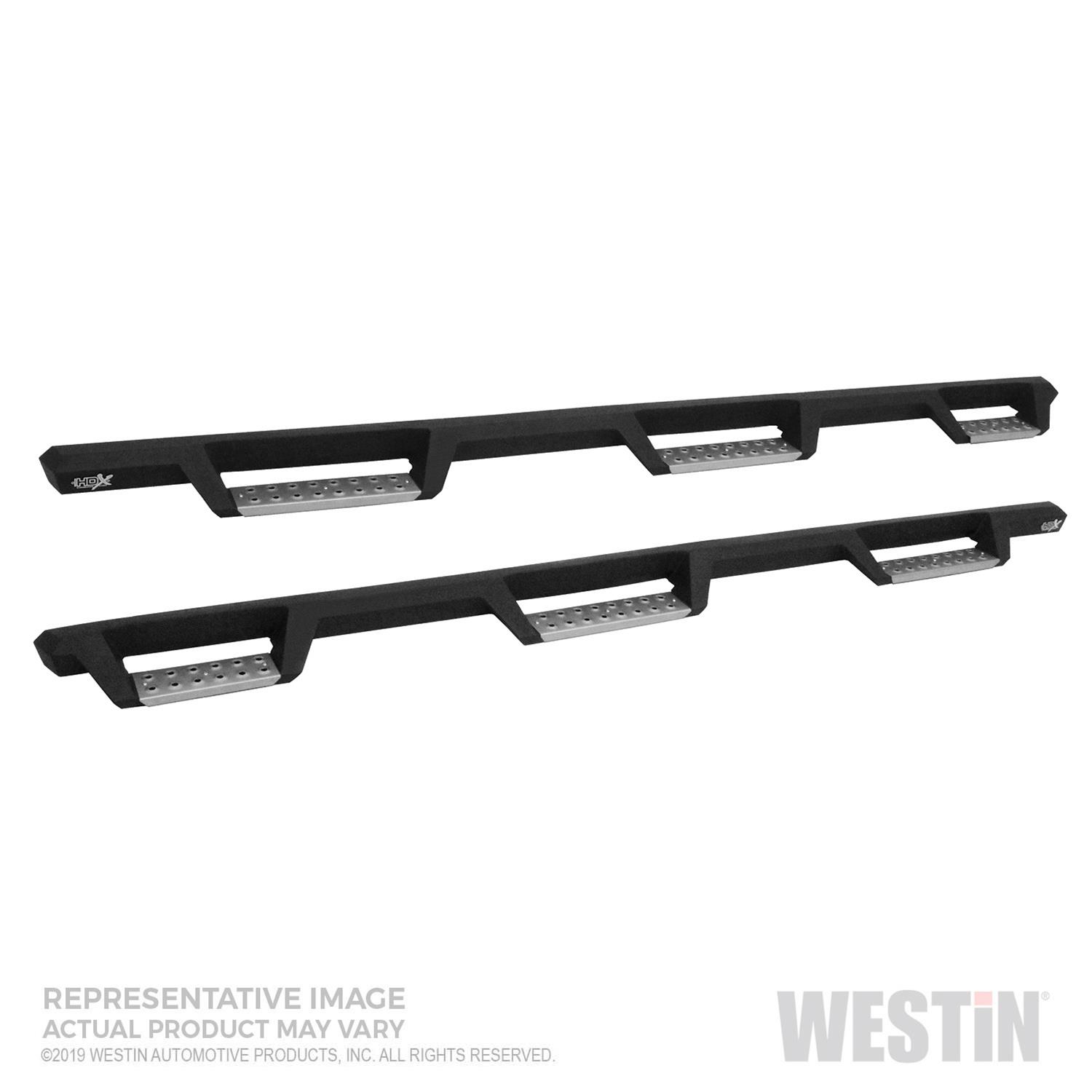Westin 19-22 Chevrolet Silverado 1500 DC 6.5ft Bed HDX Stainless Drop W2W Nerf Step Bars - Tex. Blk thumbnail 5