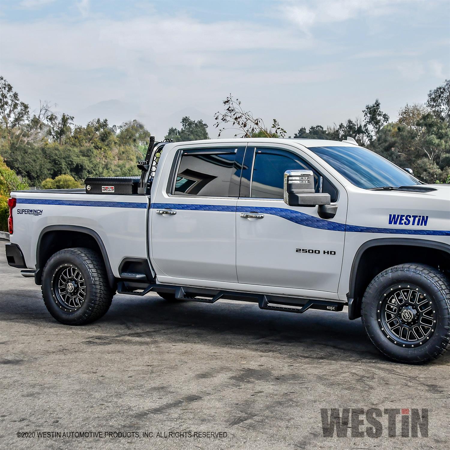 Westin 2020 Chevy Silverado 2500/3500 Crew Cab (6.5ft Bed) HDX W2W Nerf Step Bars - Textured Black thumbnail 4